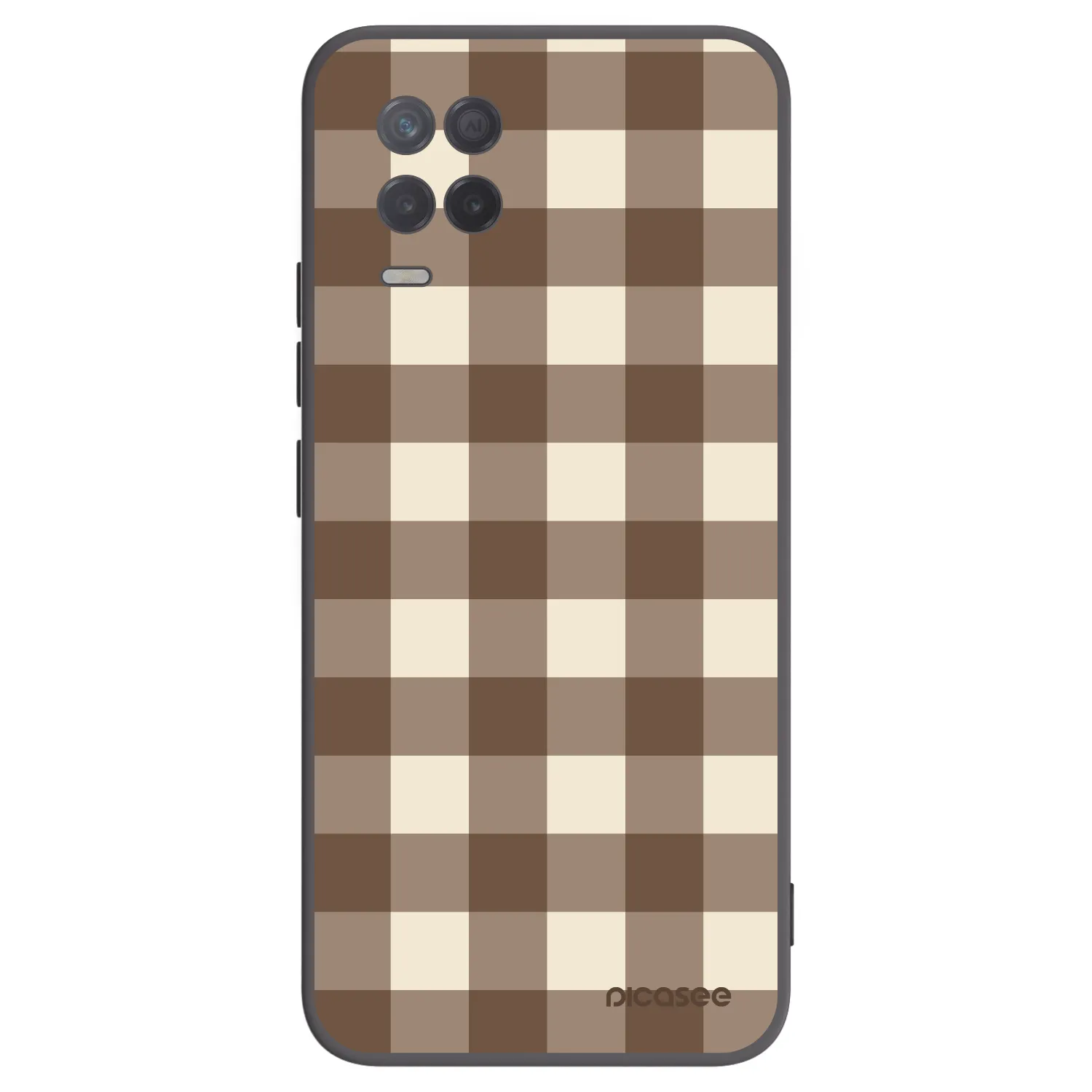 Picasee Μαύρη θήκη σιλικόνης για Realme 8 5G - Brown grid