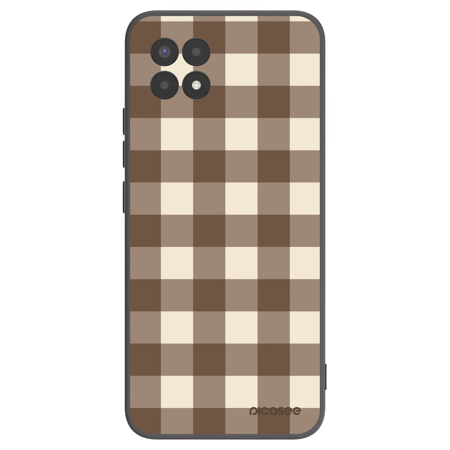 Picasee Μαύρη θήκη σιλικόνης για Realme 8i - Brown grid