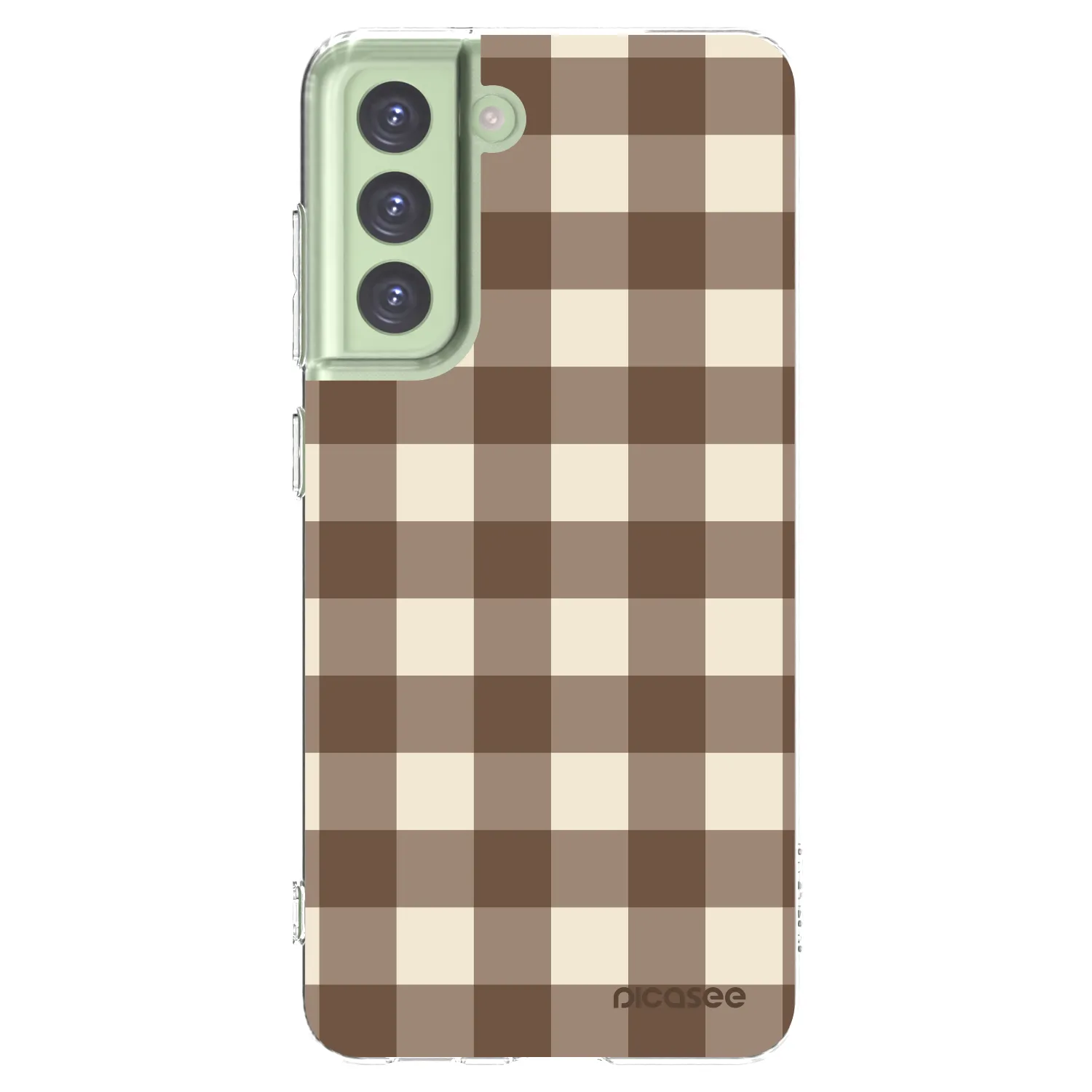 Picasee διαφανής θήκη σιλικόνης Samsung Galaxy S21 FE 5G - Brown grid