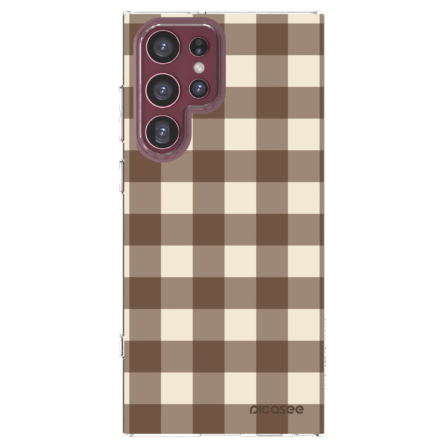 Picasee διαφανής θήκη σιλικόνης Samsung Galaxy S22 Ultra 5G - Brown grid