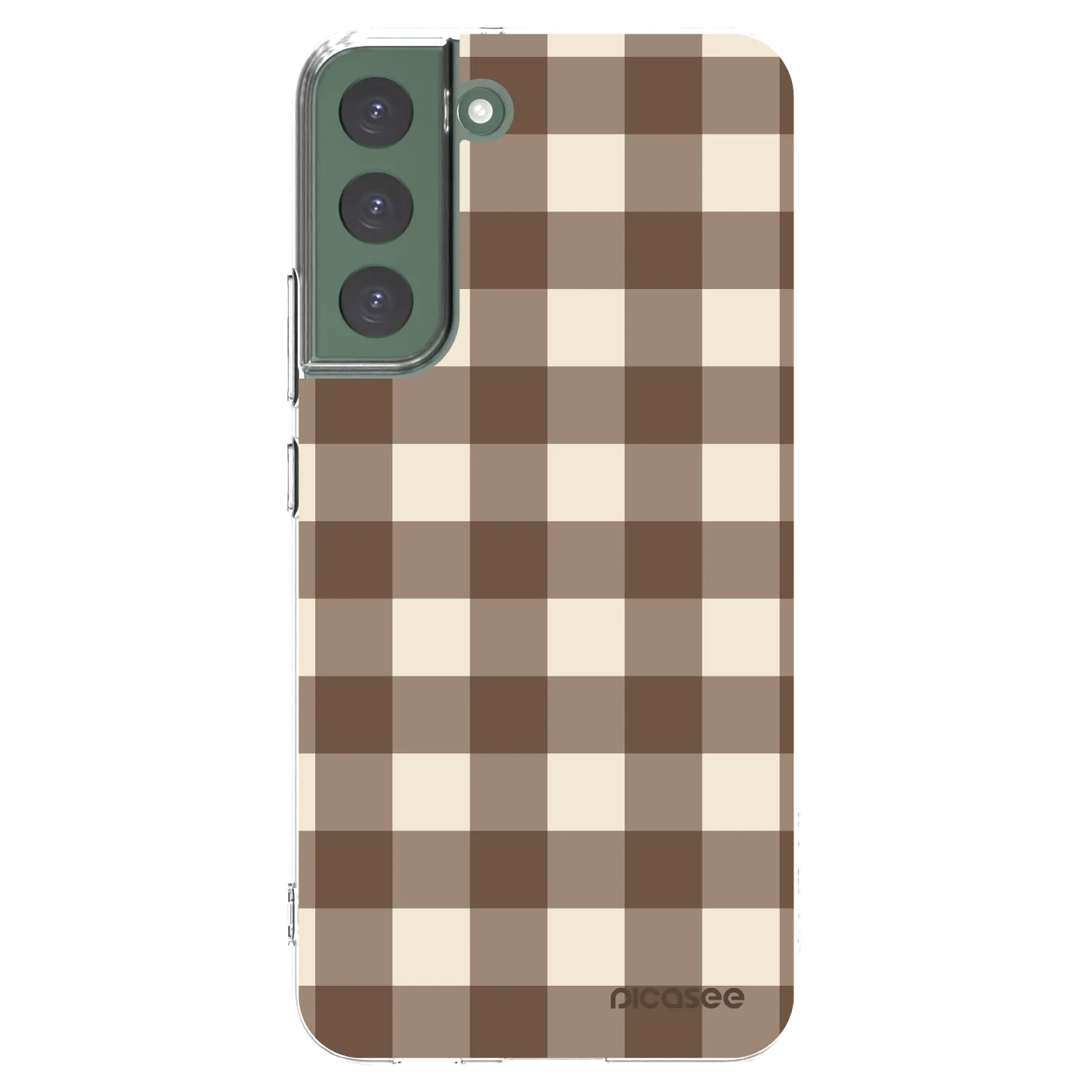 Picasee διαφανής θήκη σιλικόνης Samsung Galaxy S22+ 5G - Brown grid