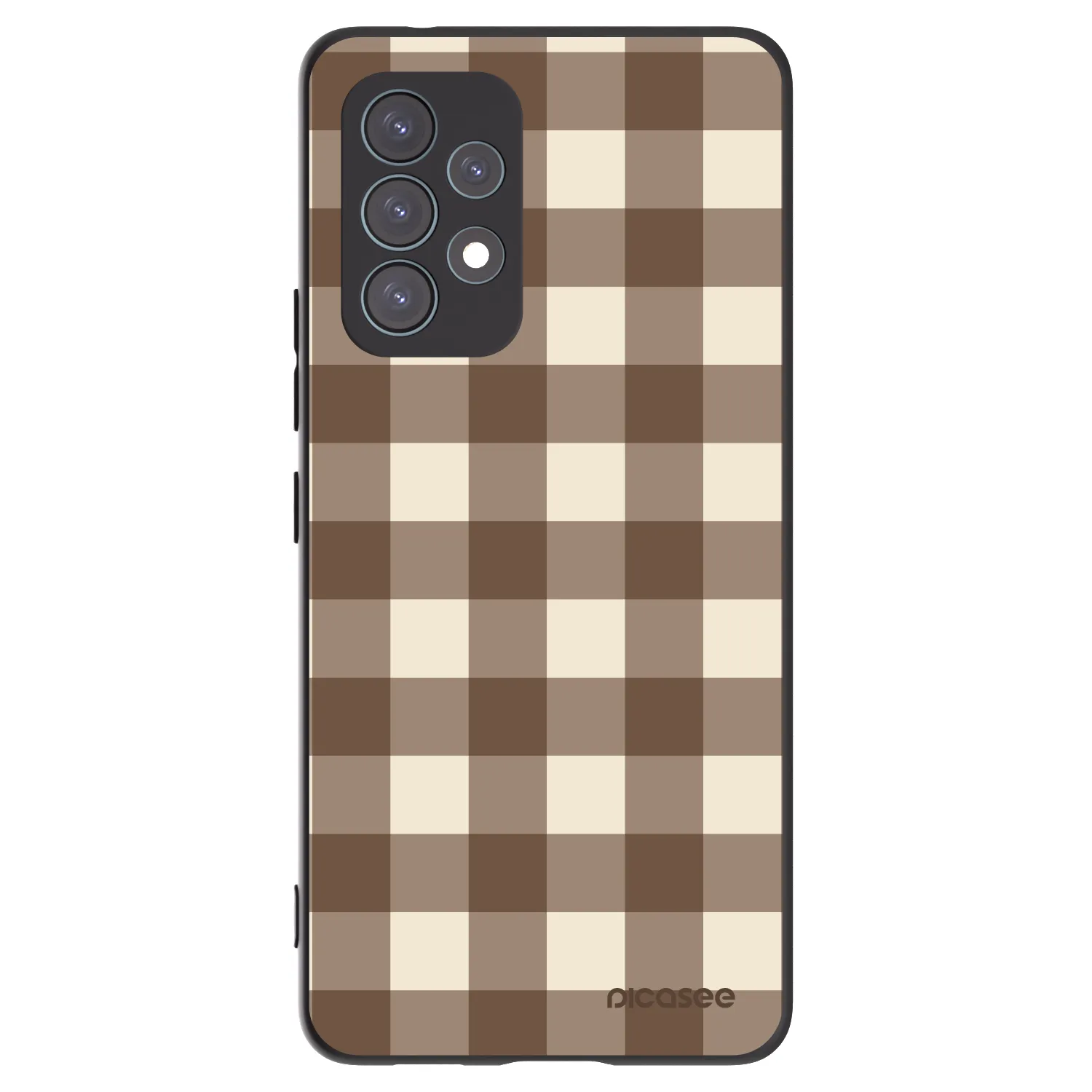 Picasee Μαύρη θήκη σιλικόνης για Samsung Galaxy A53 5G A536 - Brown grid