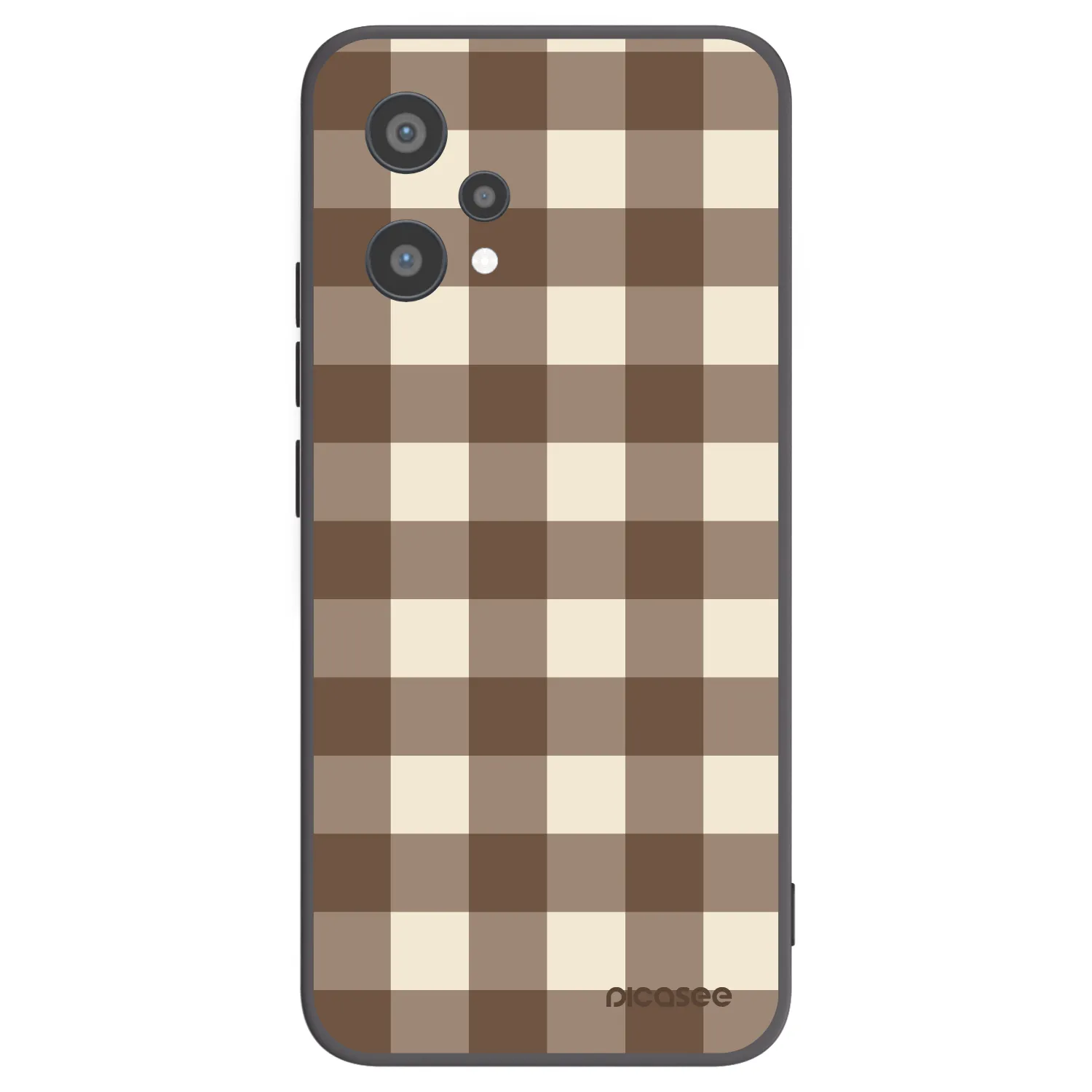 Picasee Μαύρη θήκη σιλικόνης για Realme 9 Pro 5G - Brown grid