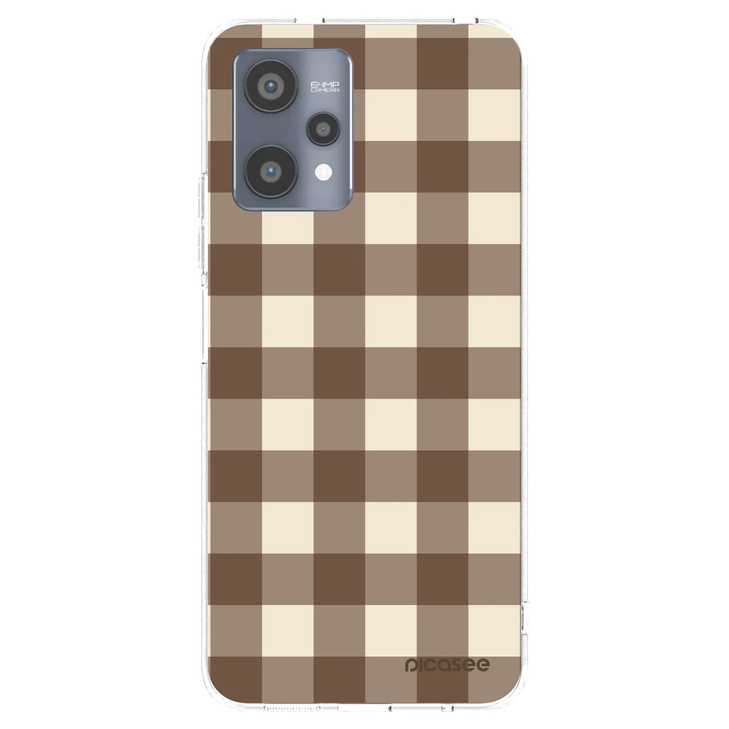 Picasee διαφανής θήκη σιλικόνης Realme 9 Pro 5G - Brown grid