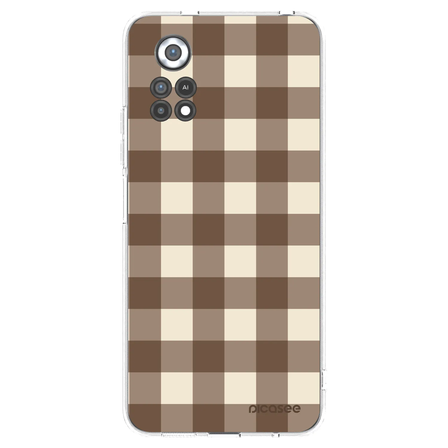 Picasee διαφανής θήκη σιλικόνης Xiaomi Poco X4 Pro 5G - Brown grid
