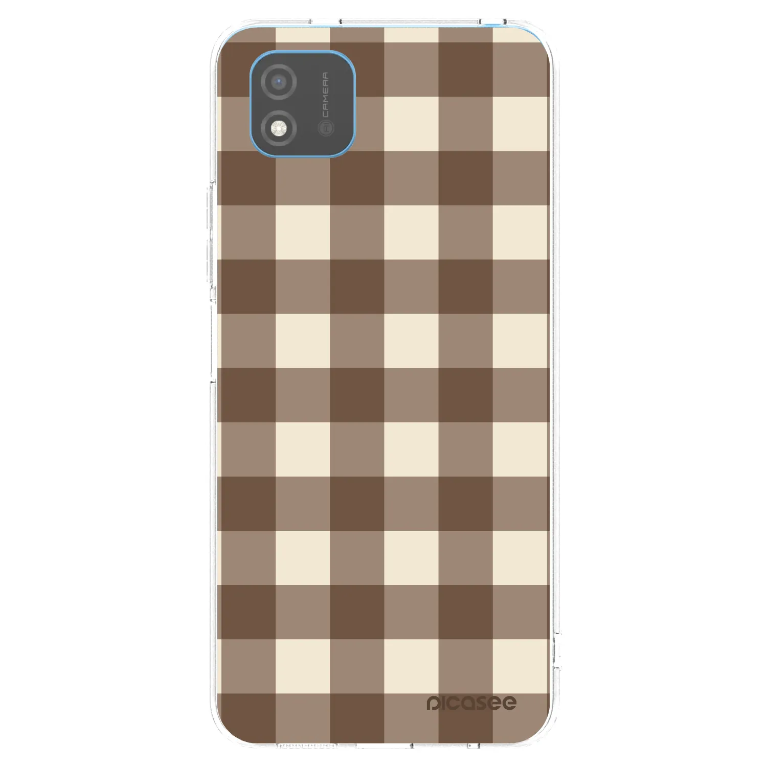 Picasee διαφανής θήκη σιλικόνης Realme C11 (2021) - Brown grid
