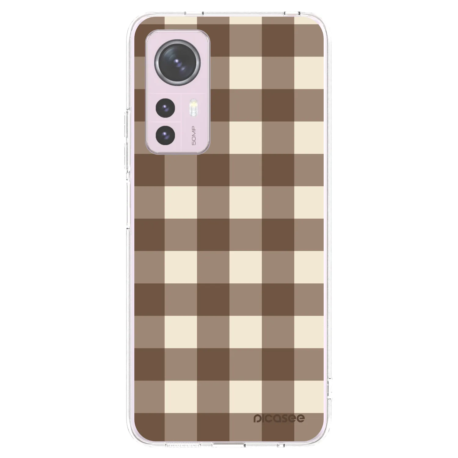 Picasee διαφανής θήκη σιλικόνης Xiaomi 12 - Brown grid