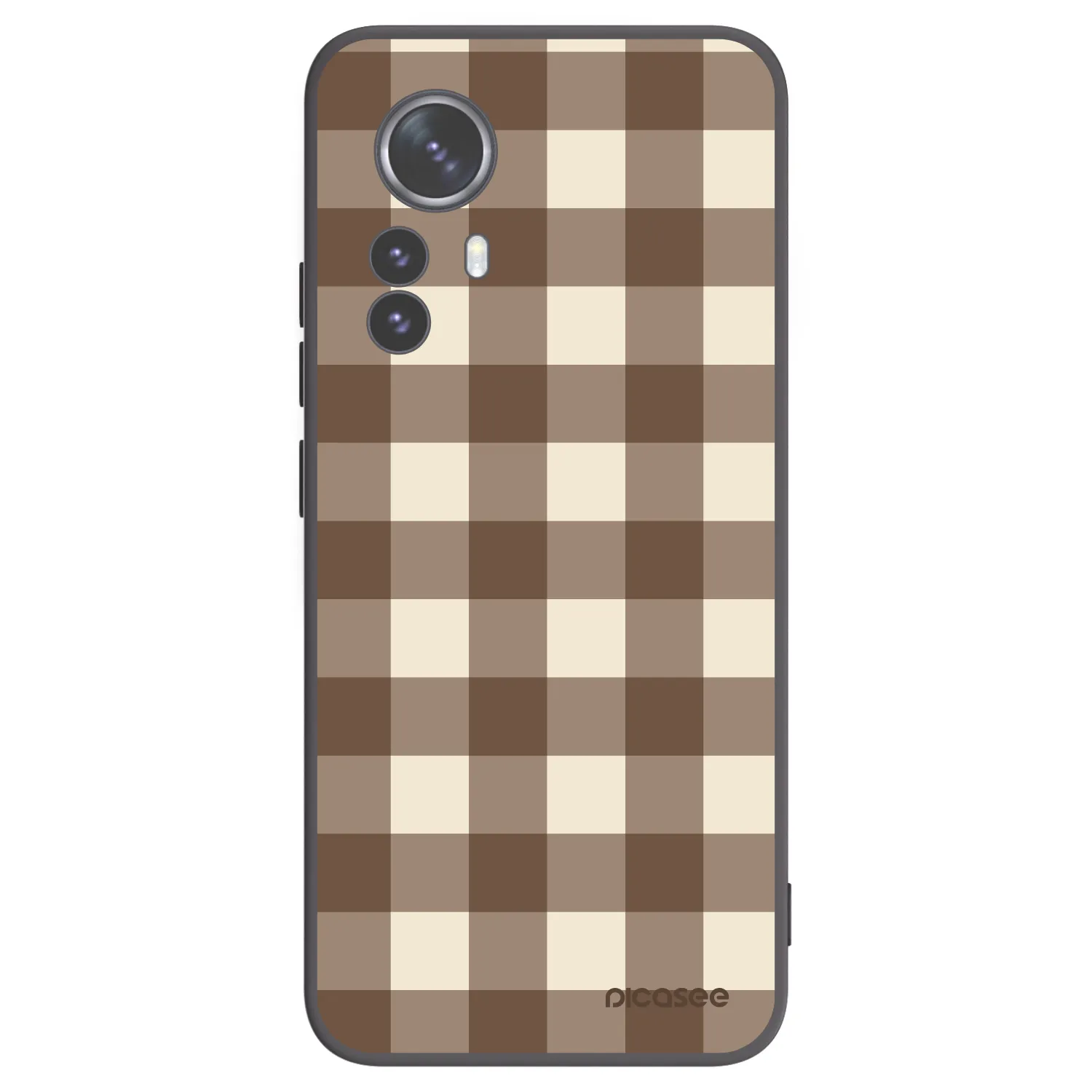Picasee Μαύρη θήκη σιλικόνης για Xiaomi 12 Pro - Brown grid