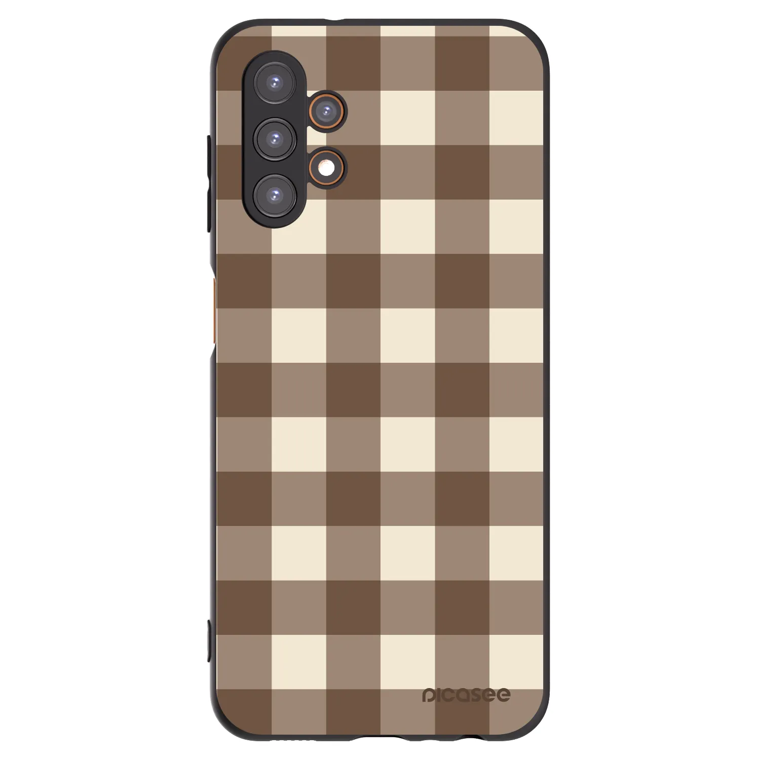 Picasee Μαύρη θήκη σιλικόνης για Samsung Galaxy A13 4G A135 - Brown grid