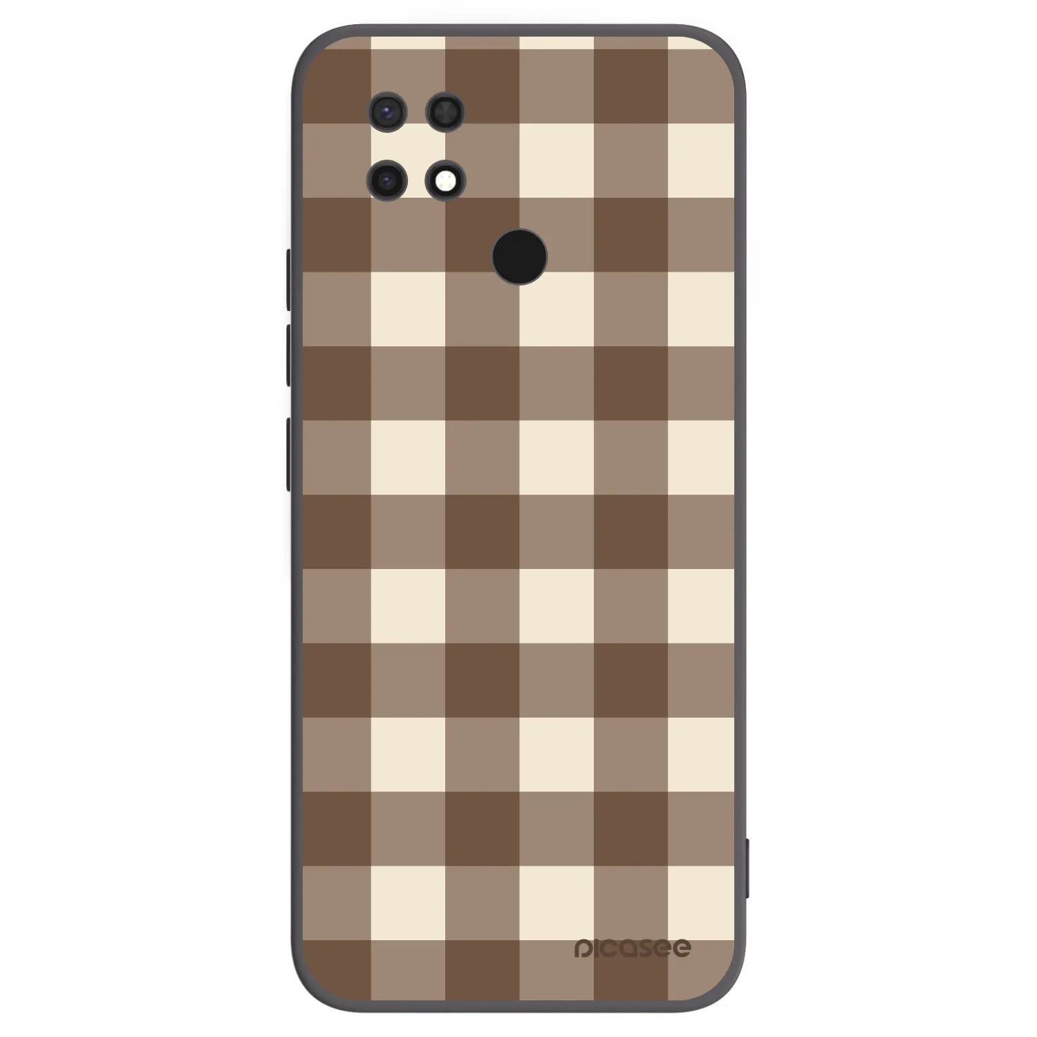 Picasee Μαύρη θήκη σιλικόνης για Xiaomi Redmi 10C - Brown grid