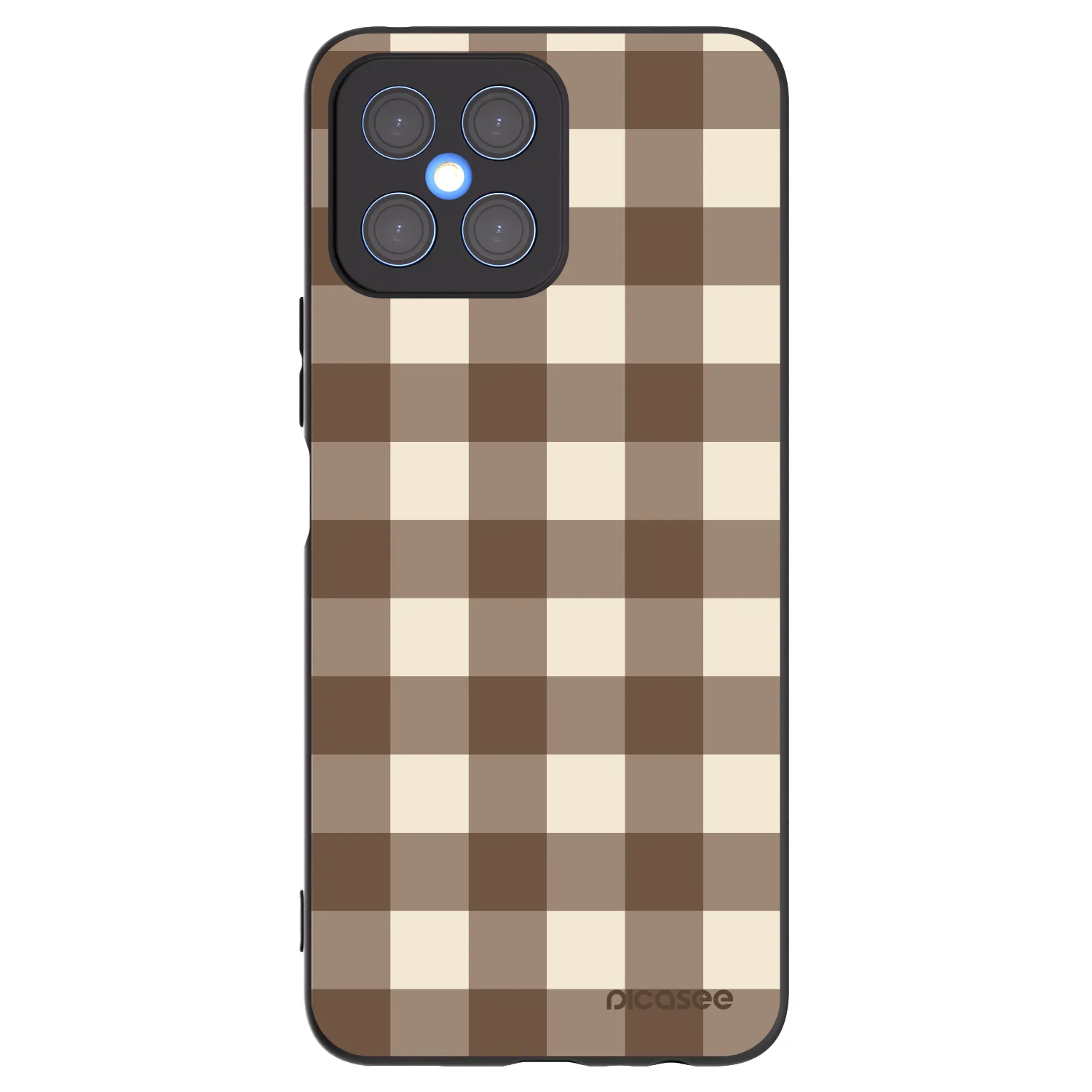Picasee Μαύρη θήκη σιλικόνης για Honor X8 4G - Brown grid