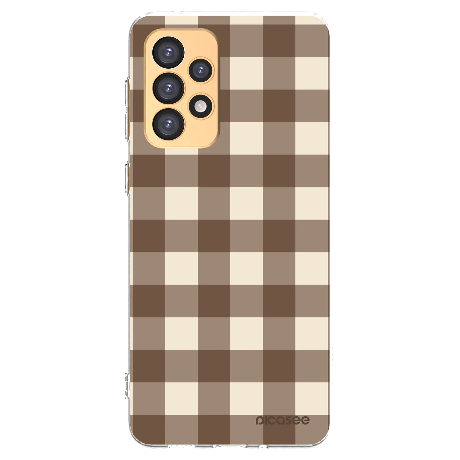 Picasee διαφανής θήκη σιλικόνης Samsung Galaxy A33 5G A336 - Brown grid