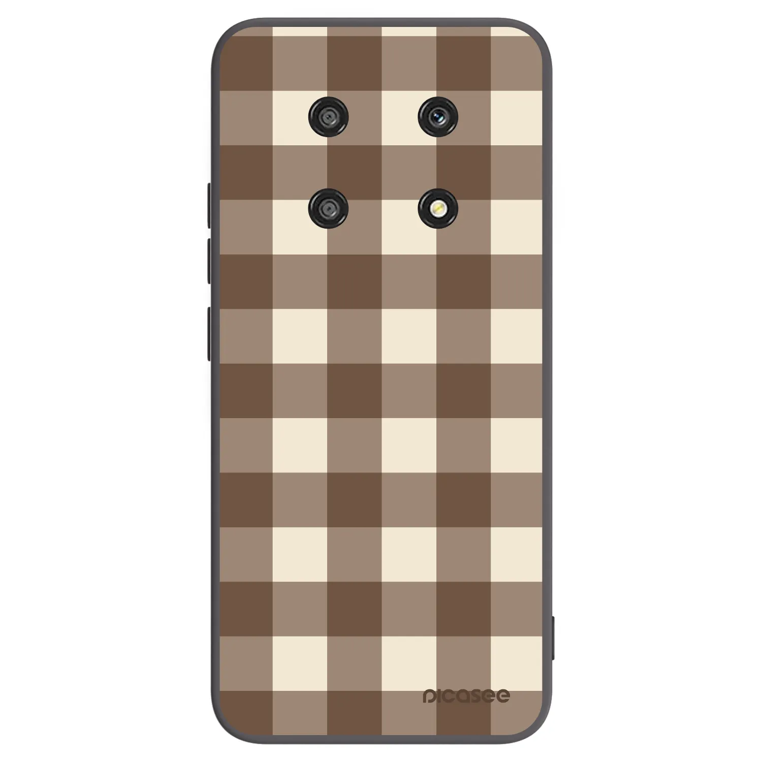 Picasee Μαύρη θήκη σιλικόνης για Honor Magic4 Lite 5G - Brown grid