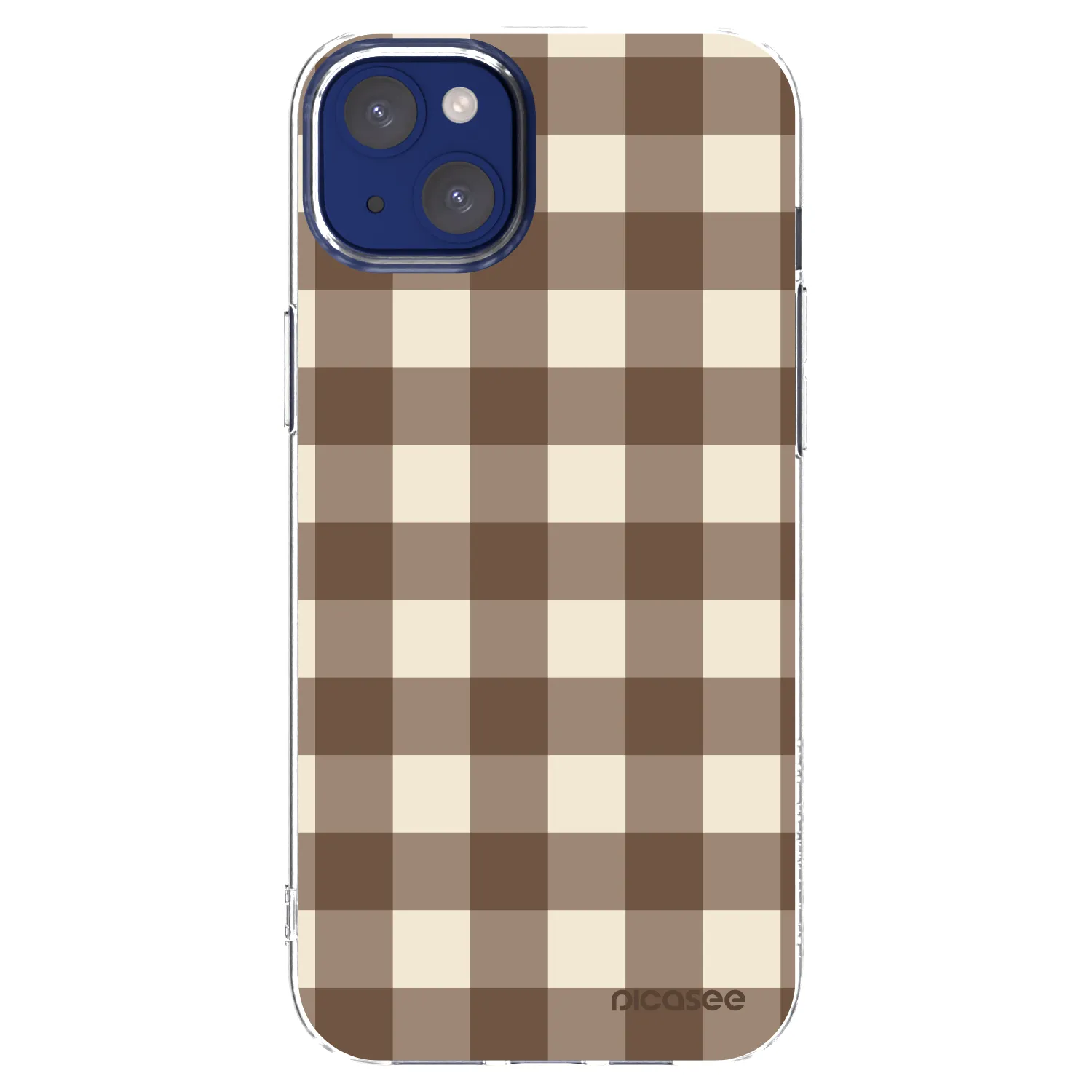 Picasee διαφανής θήκη σιλικόνης Apple iPhone 14 Plus - Brown grid