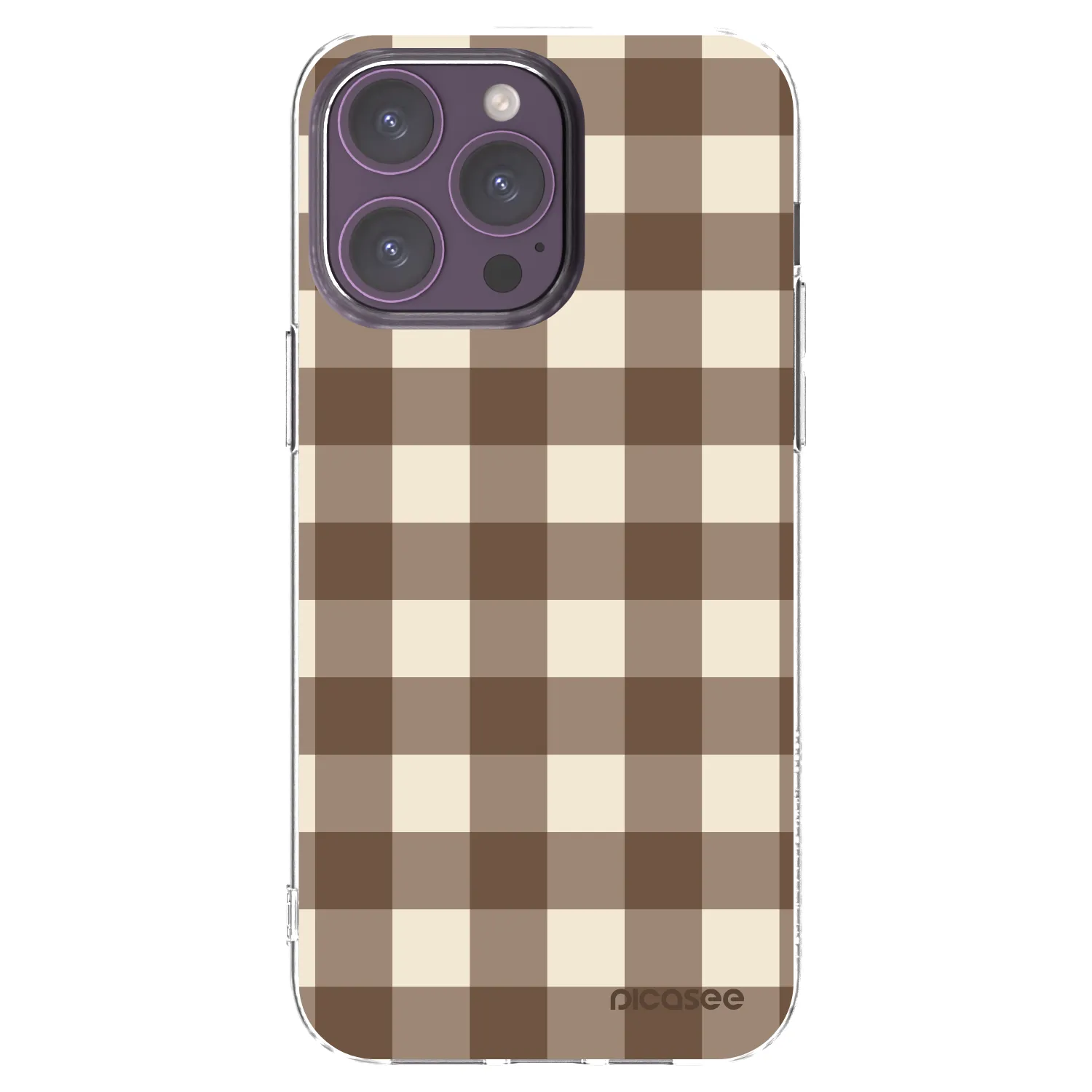 Picasee διαφανής θήκη σιλικόνης Apple iPhone 14 Pro Max - Brown grid