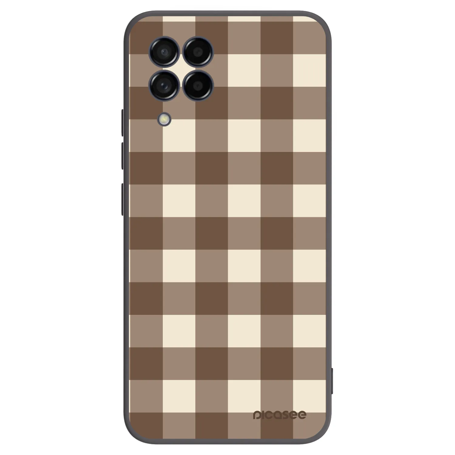 Picasee Μαύρη θήκη σιλικόνης για Samsung Galaxy M53 5G - Brown grid