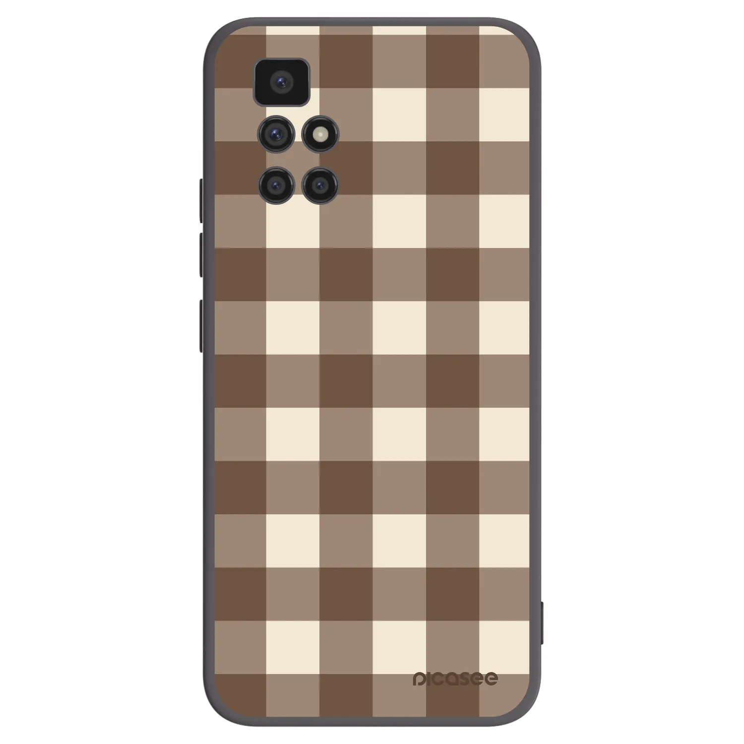 Picasee Μαύρη θήκη σιλικόνης για Xiaomi Redmi 10 (2022) - Brown grid