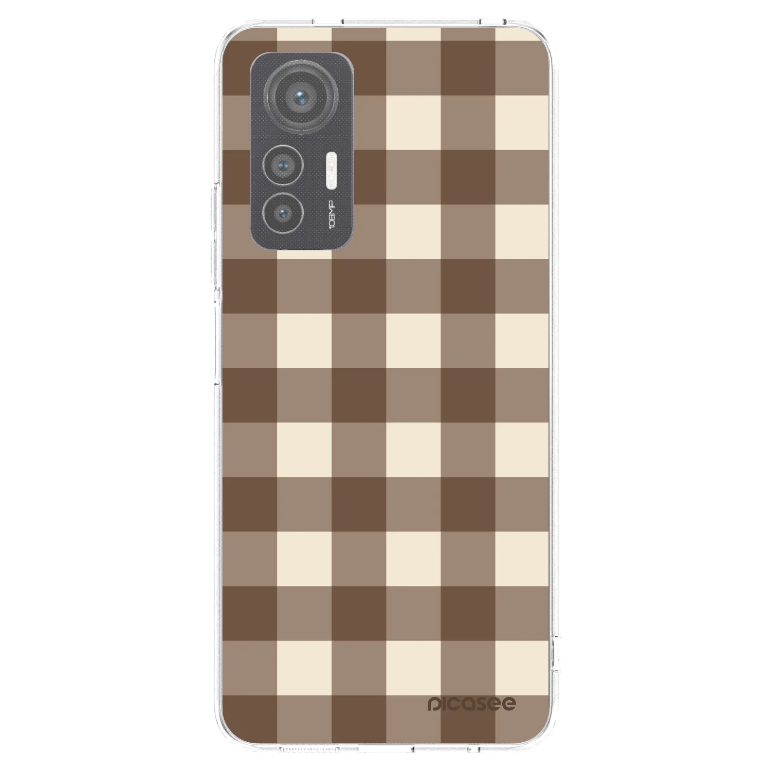 Picasee διαφανής θήκη σιλικόνης Xiaomi 12 Lite - Brown grid
