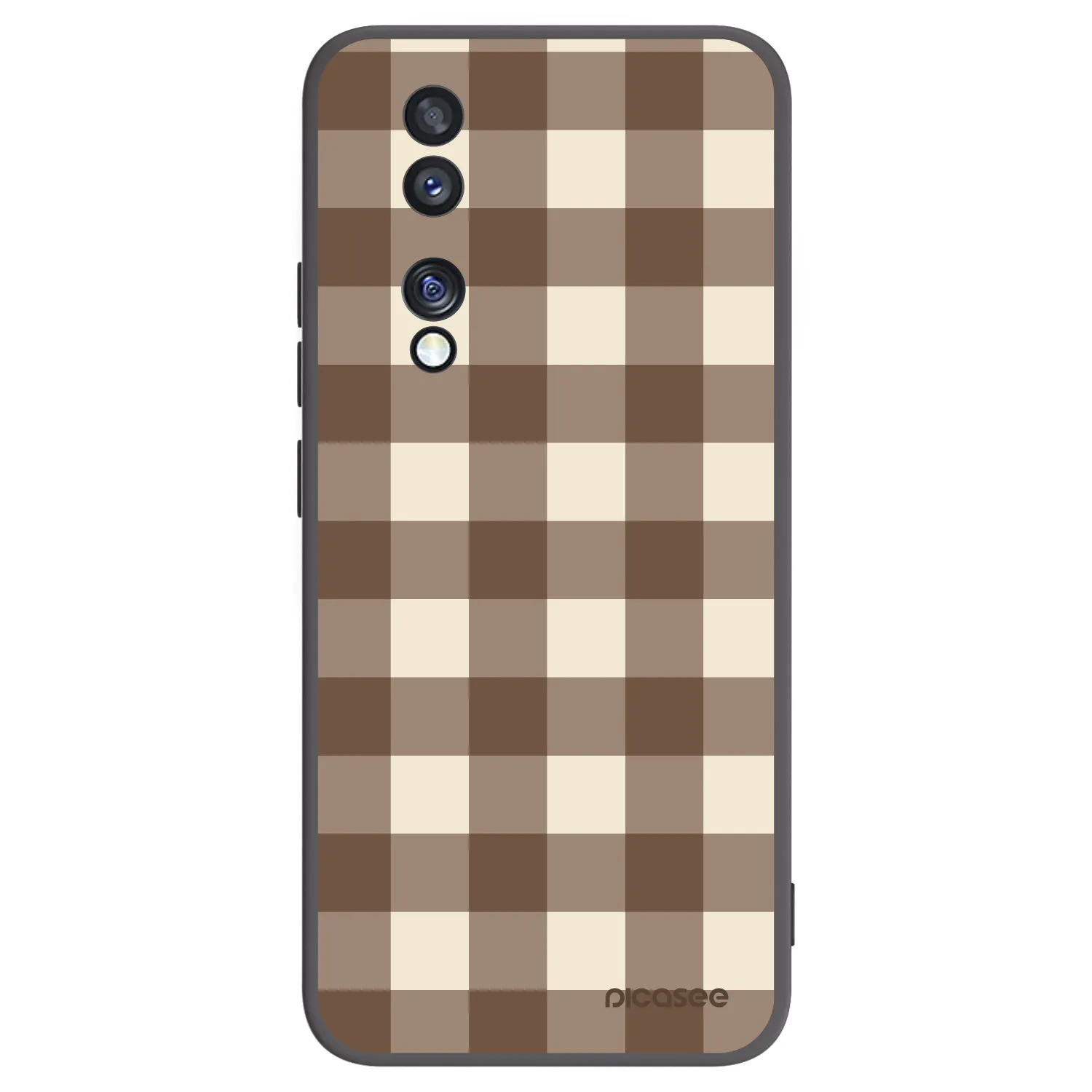Picasee Μαύρη θήκη σιλικόνης για Honor 70 - Brown grid