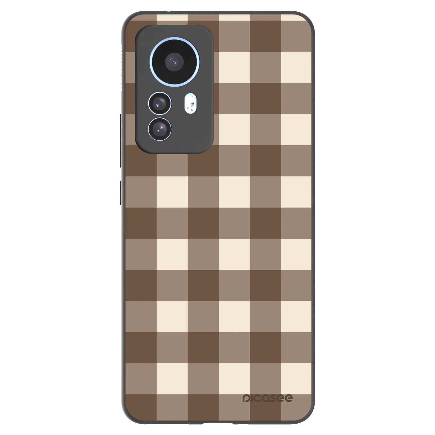 Picasee Μαύρη θήκη σιλικόνης για Xiaomi 12T - Brown grid