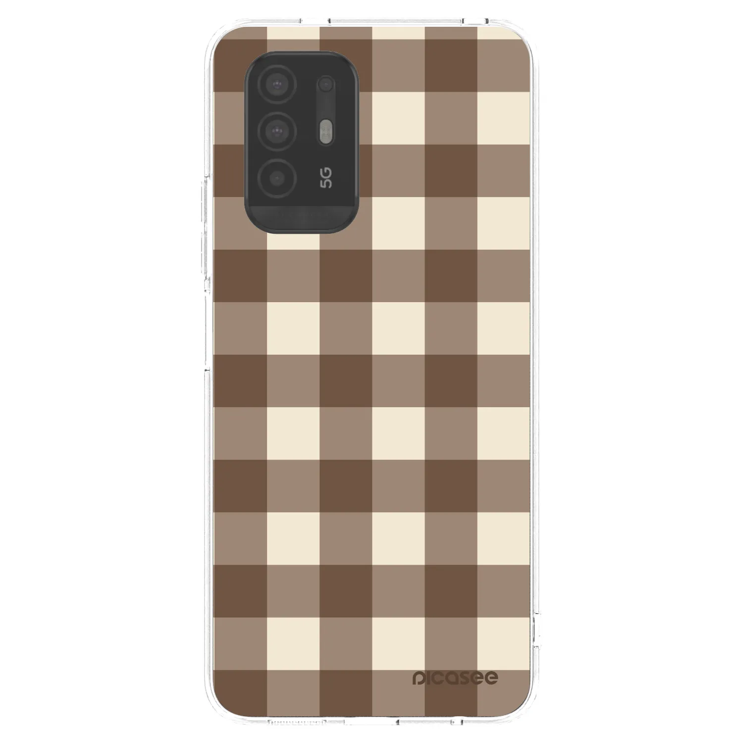 Picasee διαφανής θήκη σιλικόνης OPPO A94 5G - Brown grid
