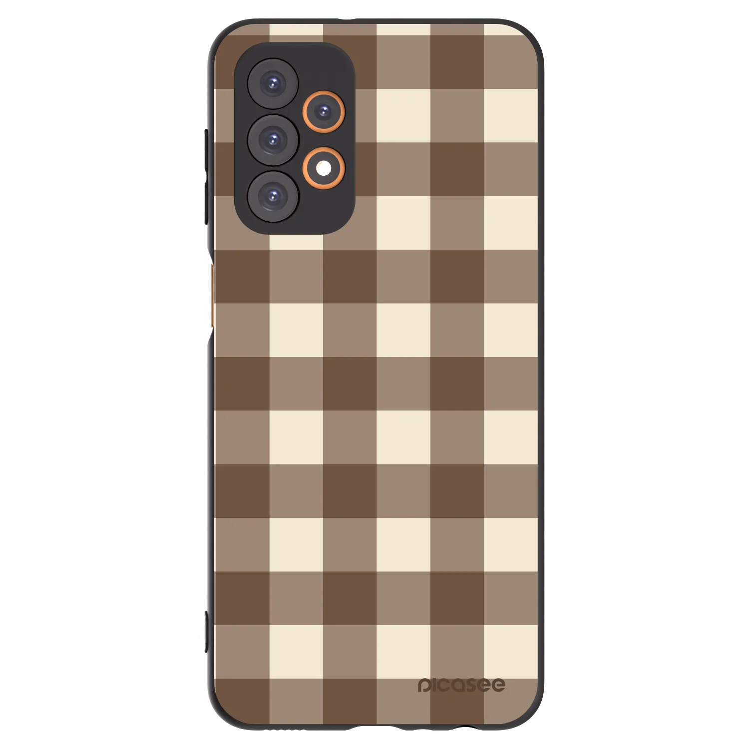 Picasee Μαύρη θήκη σιλικόνης για Samsung Galaxy A23 A235F 4G - Brown grid