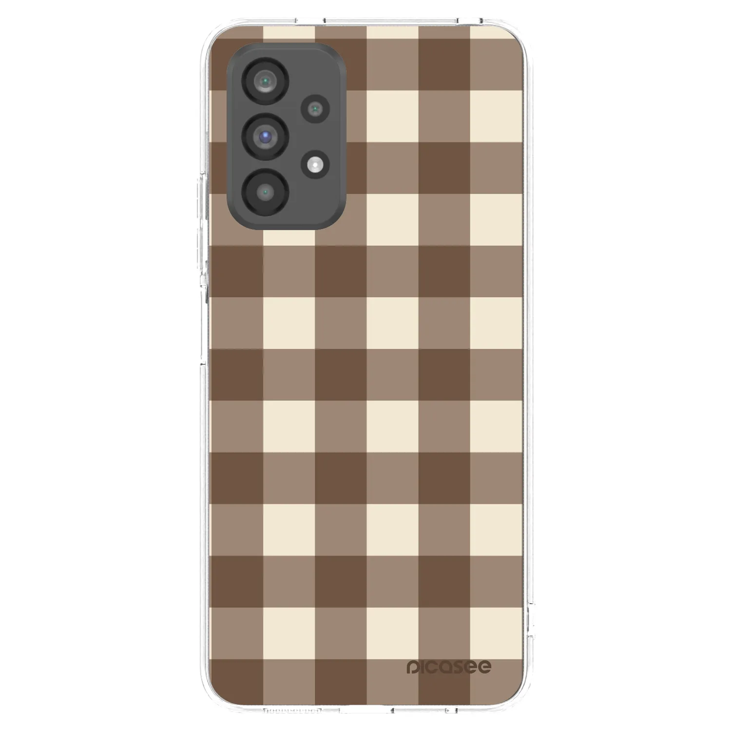 Picasee διαφανής θήκη σιλικόνης Samsung Galaxy A73 5G - Brown grid