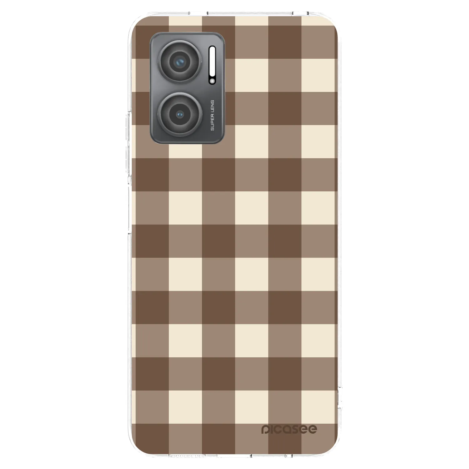 Picasee διαφανής θήκη σιλικόνης Xiaomi Redmi 10 5G - Brown grid