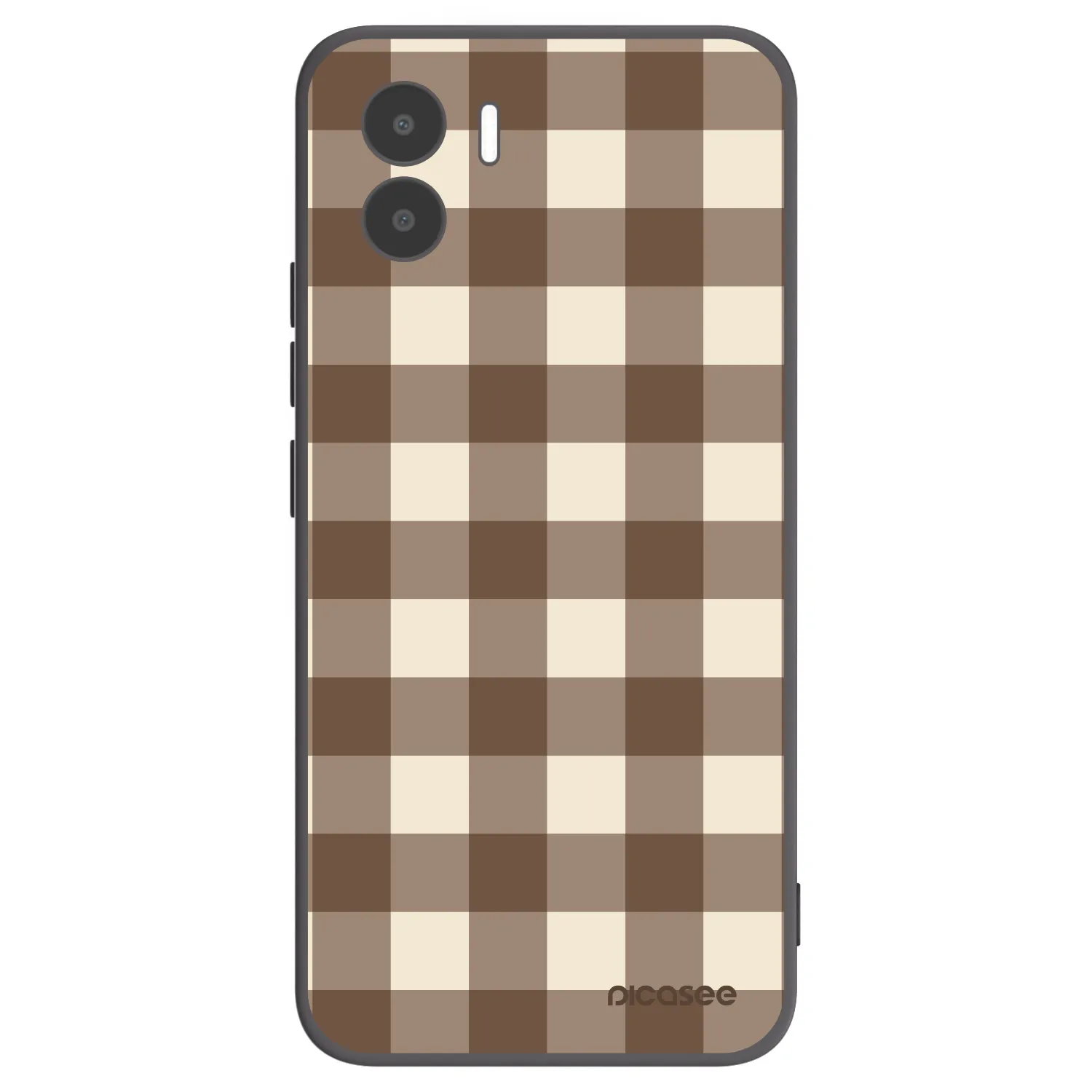 Picasee Μαύρη θήκη σιλικόνης για Xiaomi Redmi A1 - Brown grid