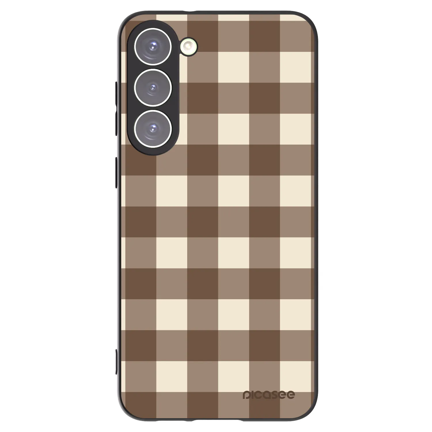 Picasee Μαύρη θήκη σιλικόνης για Samsung Galaxy S23+ 5G - Brown grid