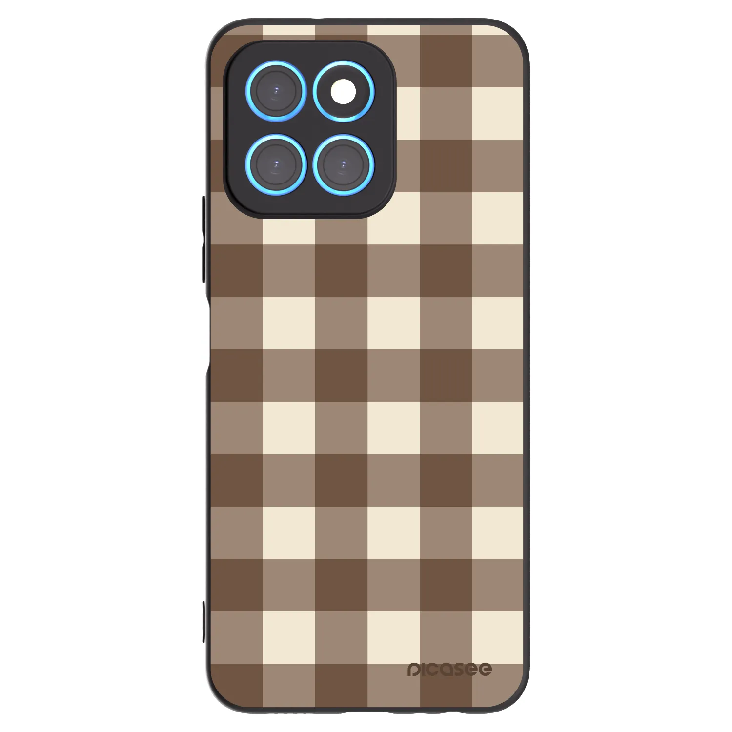 Picasee Μαύρη θήκη σιλικόνης για Honor X8 5G - Brown grid