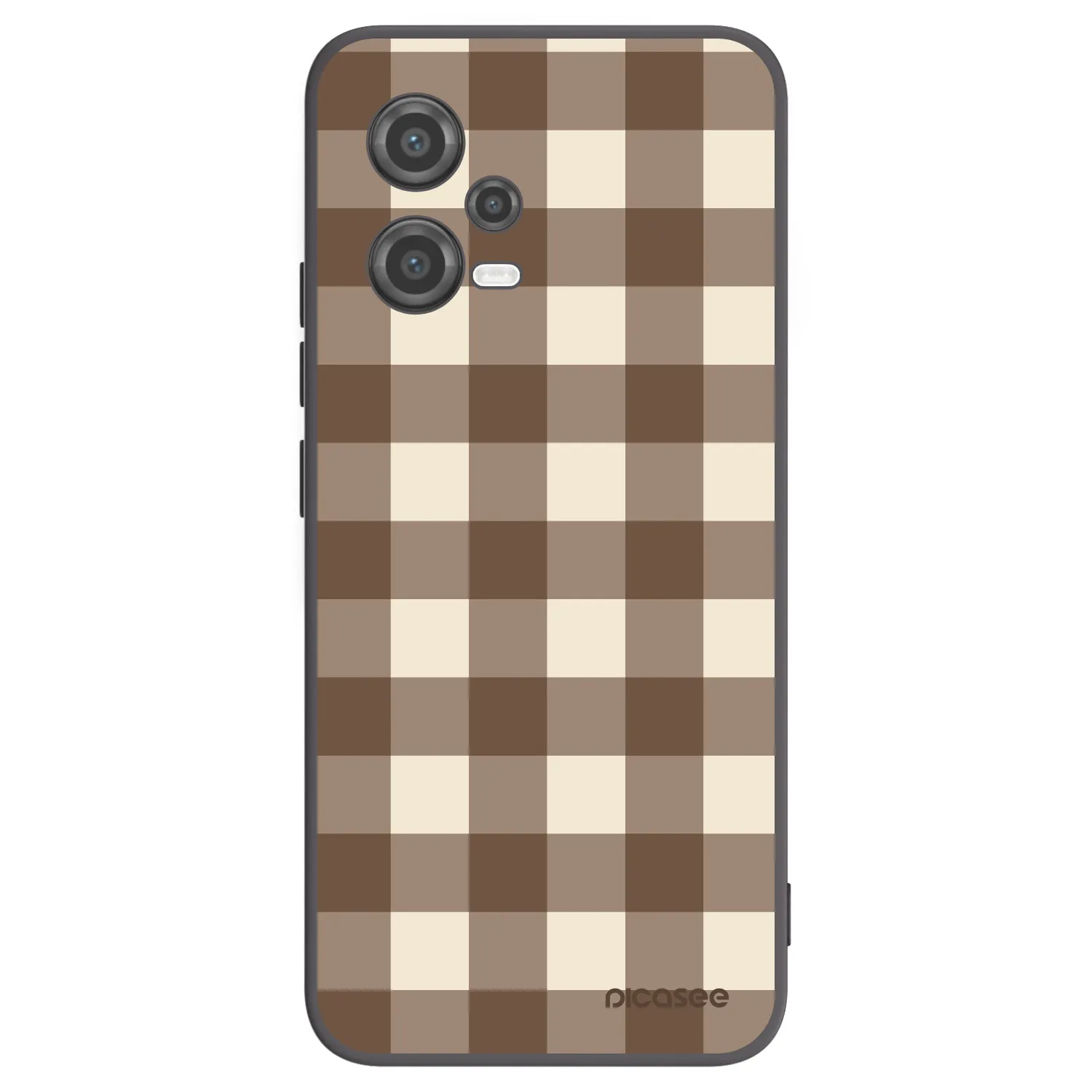 Picasee Μαύρη θήκη σιλικόνης για Xiaomi Poco X5 - Brown grid