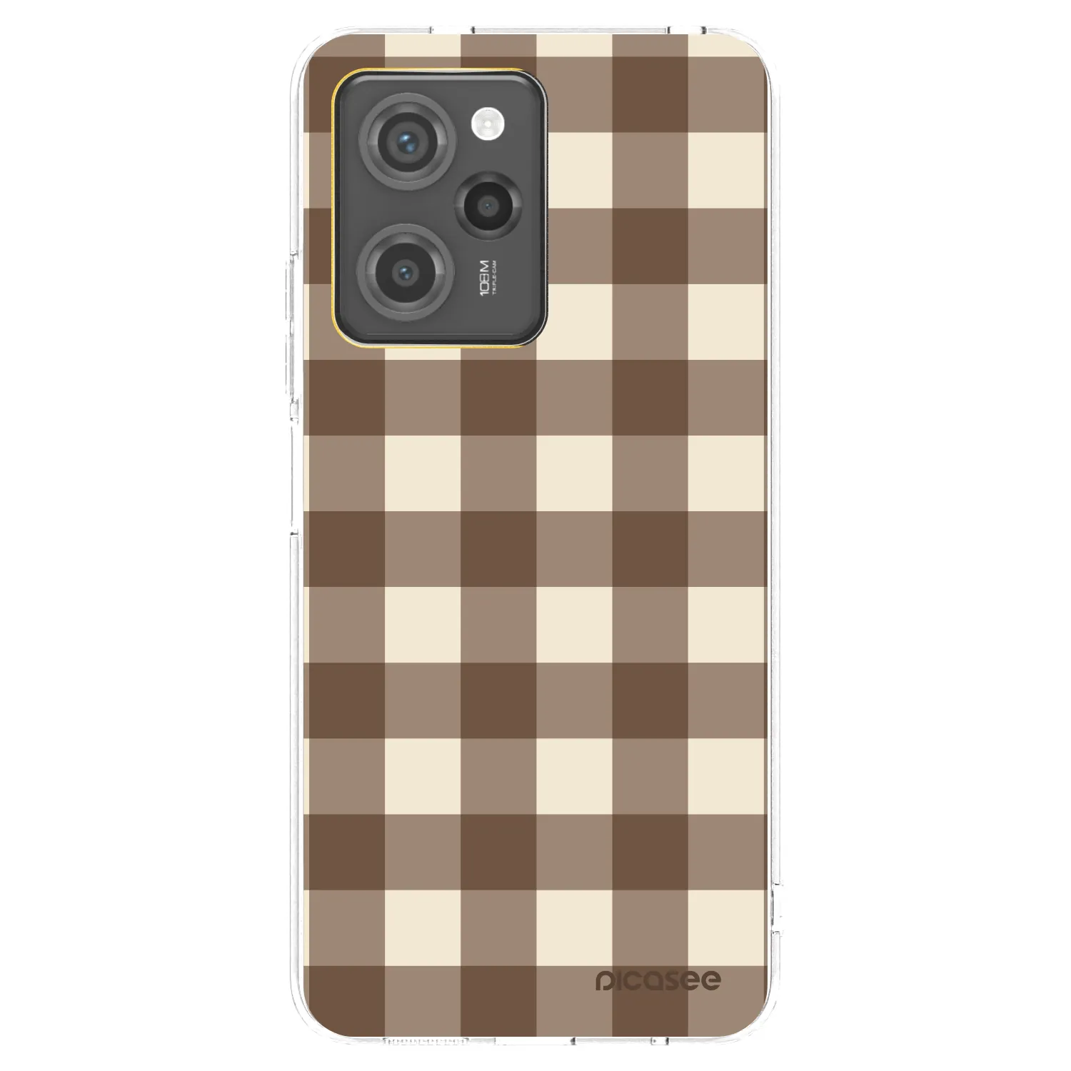 Picasee διαφανής θήκη σιλικόνης Xiaomi Poco X5 Pro - Brown grid