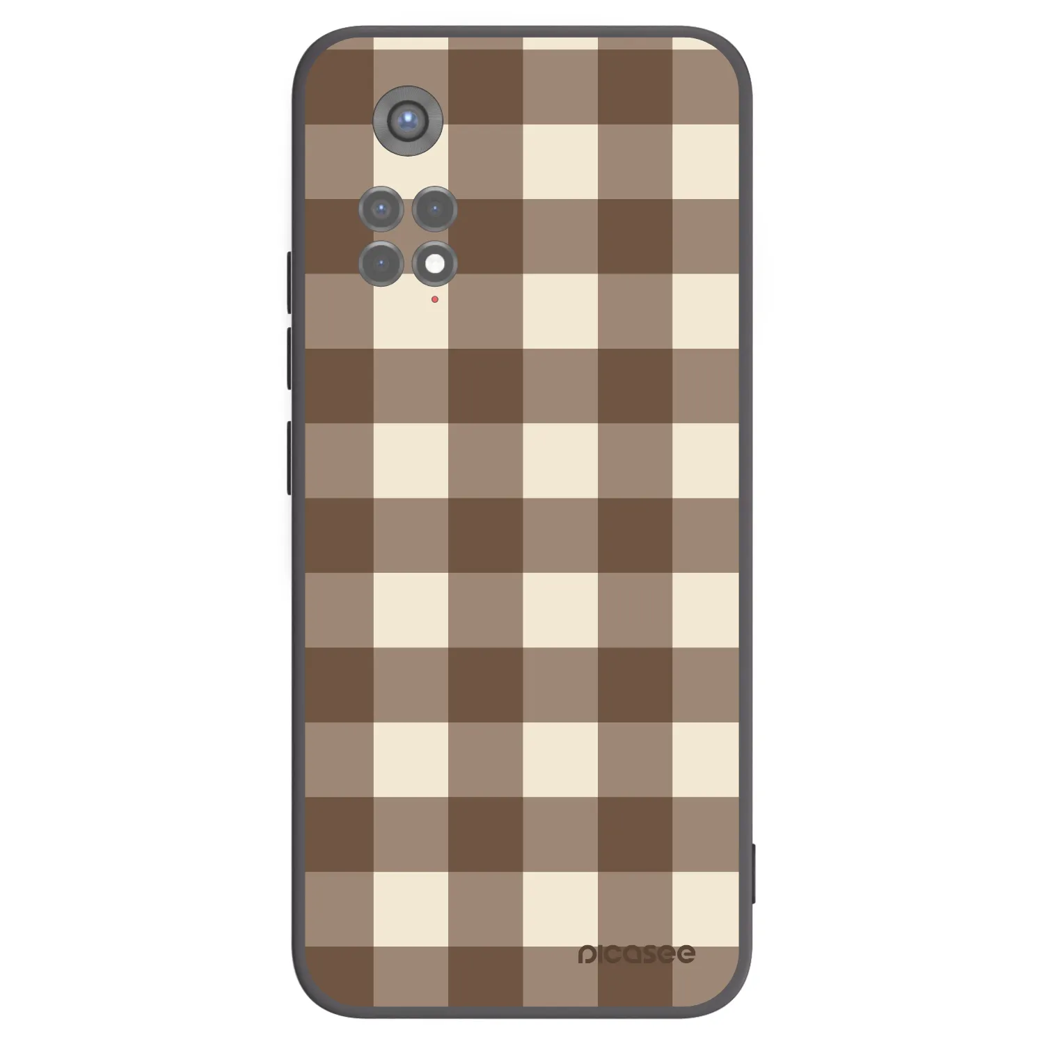 Picasee Μαύρη θήκη σιλικόνης για Xiaomi Redmi Note 11S 5G - Brown grid