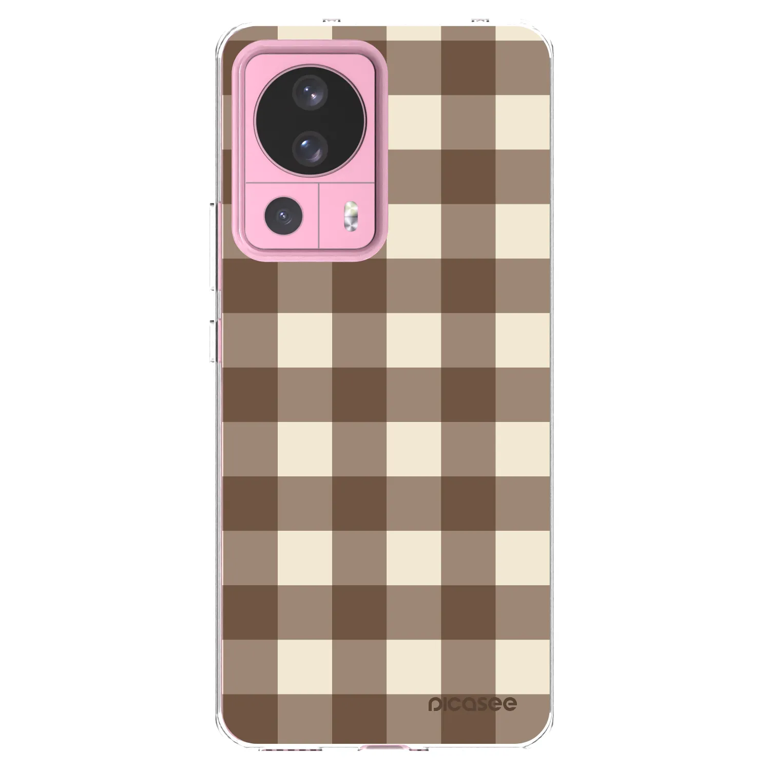 Picasee διαφανής θήκη σιλικόνης Xiaomi 13 Lite - Brown grid
