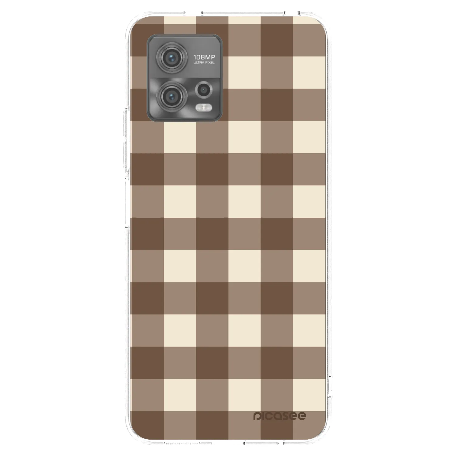 Picasee διαφανής θήκη σιλικόνης Motorola Moto G72 - Brown grid