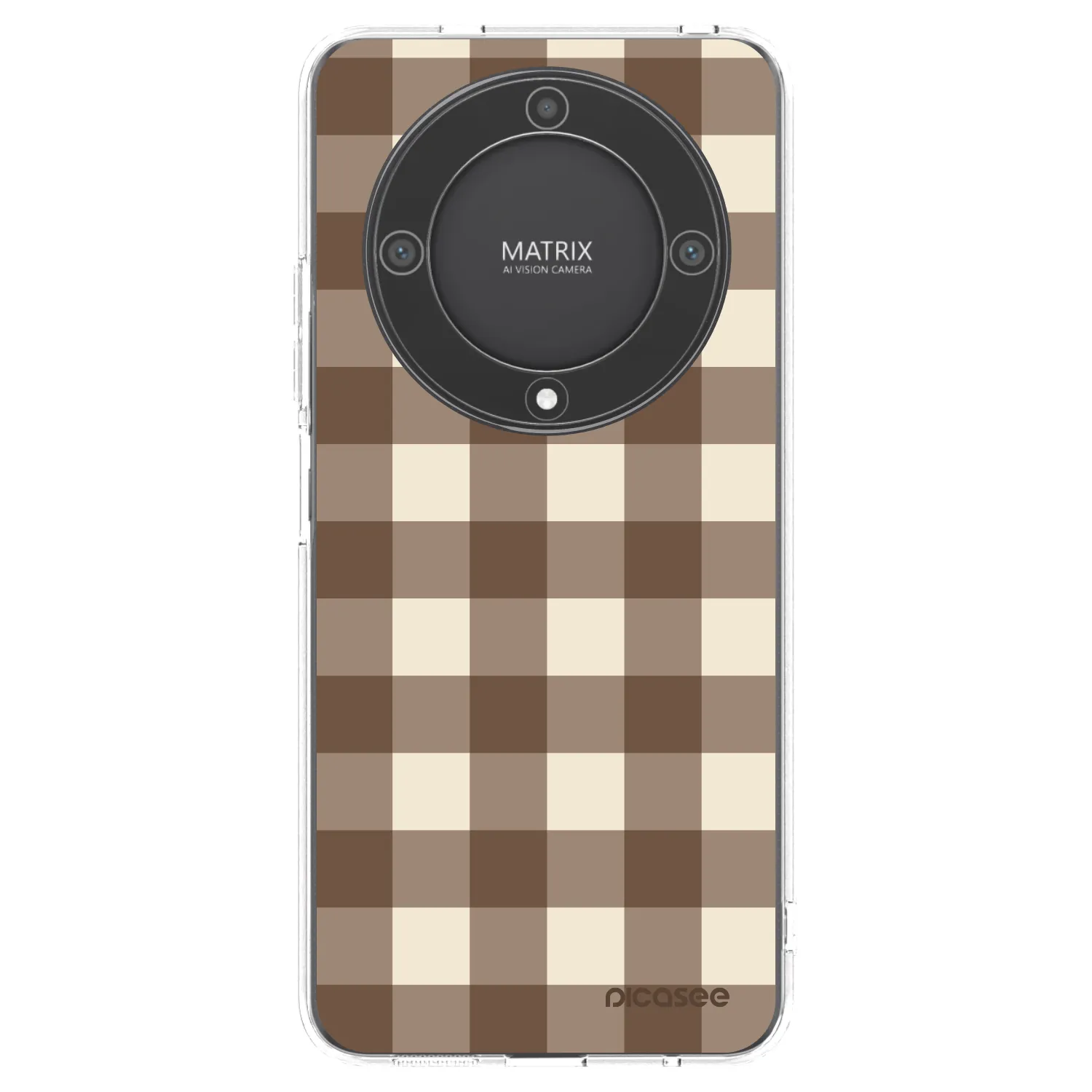 Picasee διαφανής θήκη σιλικόνης Honor Magic5 Lite 5G - Brown grid