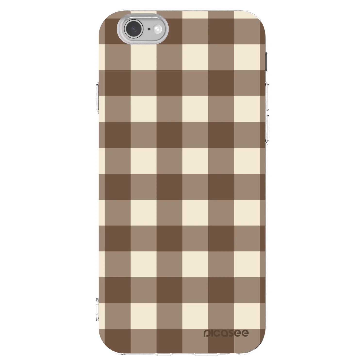 Picasee διαφανής θήκη σιλικόνης Apple iPhone 6/6S - Brown grid
