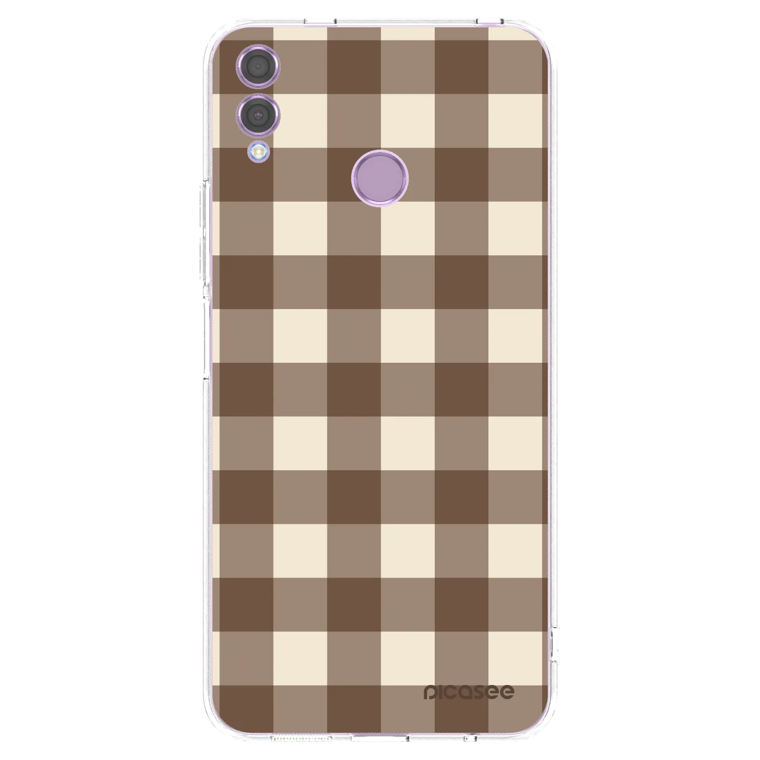 Picasee διαφανής θήκη σιλικόνης Honor 8X - Brown grid