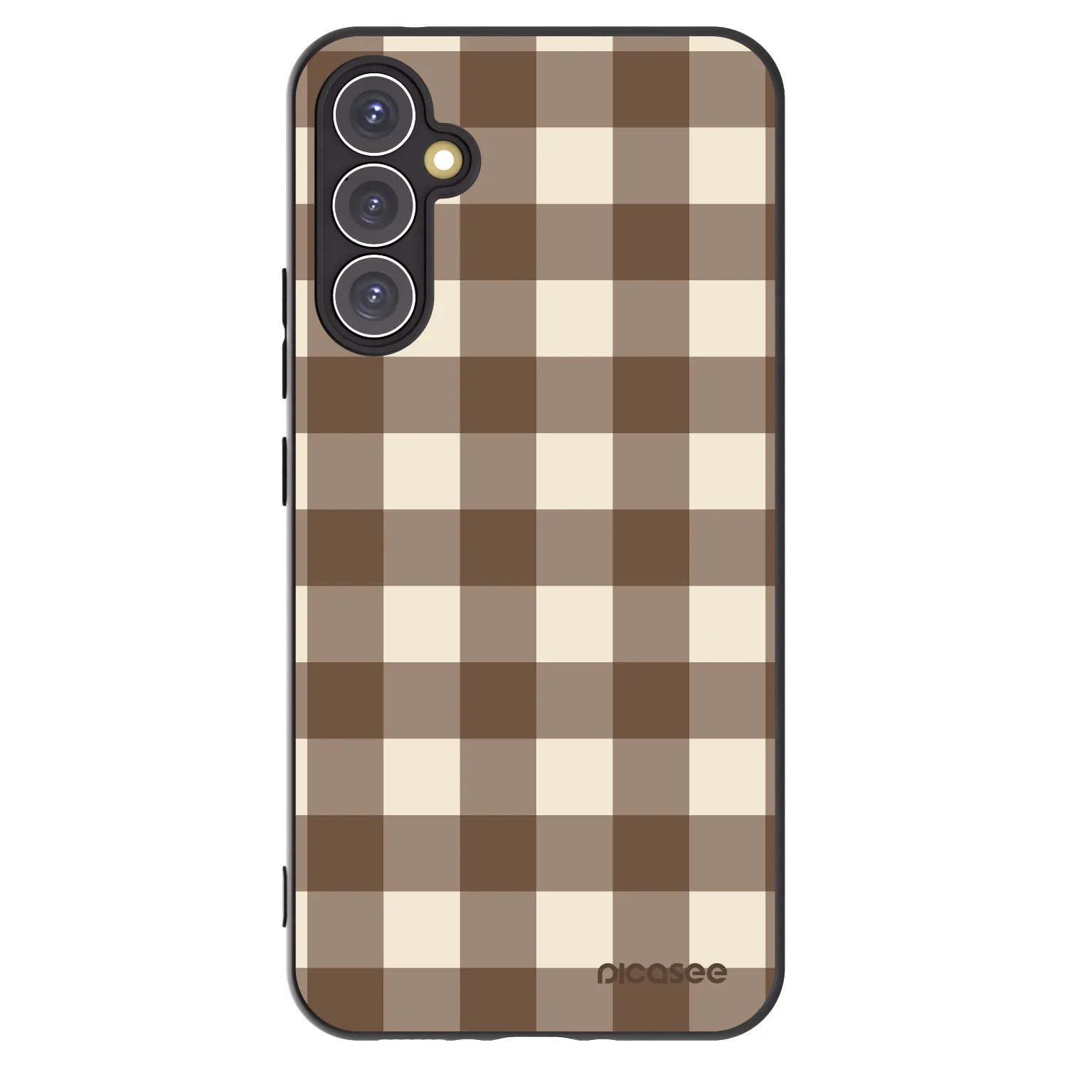 Picasee Μαύρη θήκη σιλικόνης για Samsung Galaxy A34 5G A346B - Brown grid