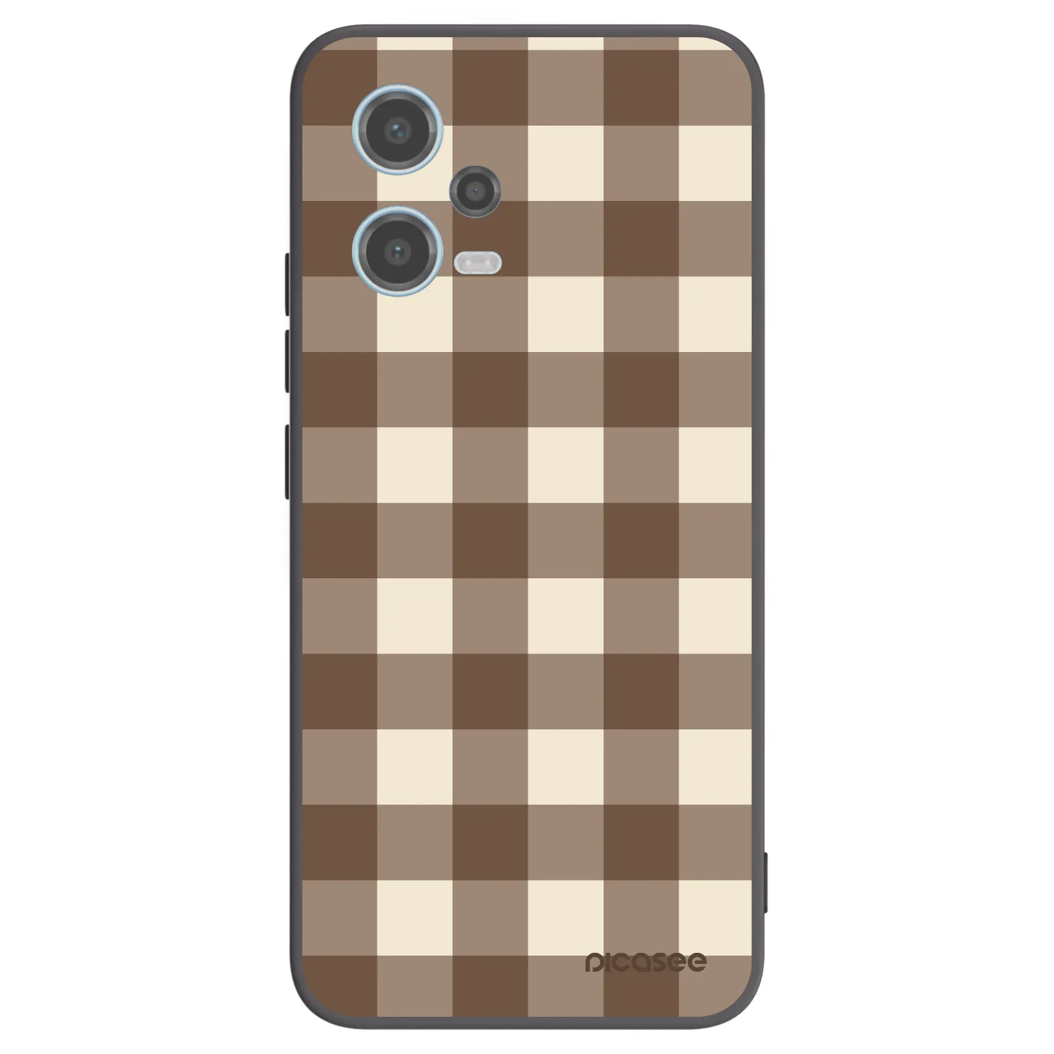Picasee Μαύρη θήκη σιλικόνης για Xiaomi Redmi Note 12 5G - Brown grid