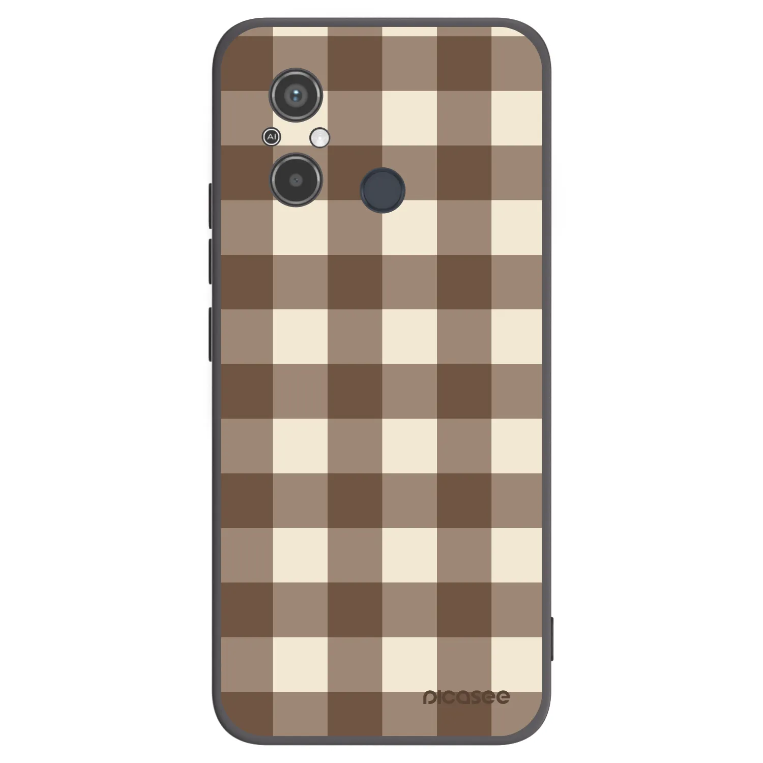 Picasee Μαύρη θήκη σιλικόνης για Xiaomi Redmi 12C - Brown grid