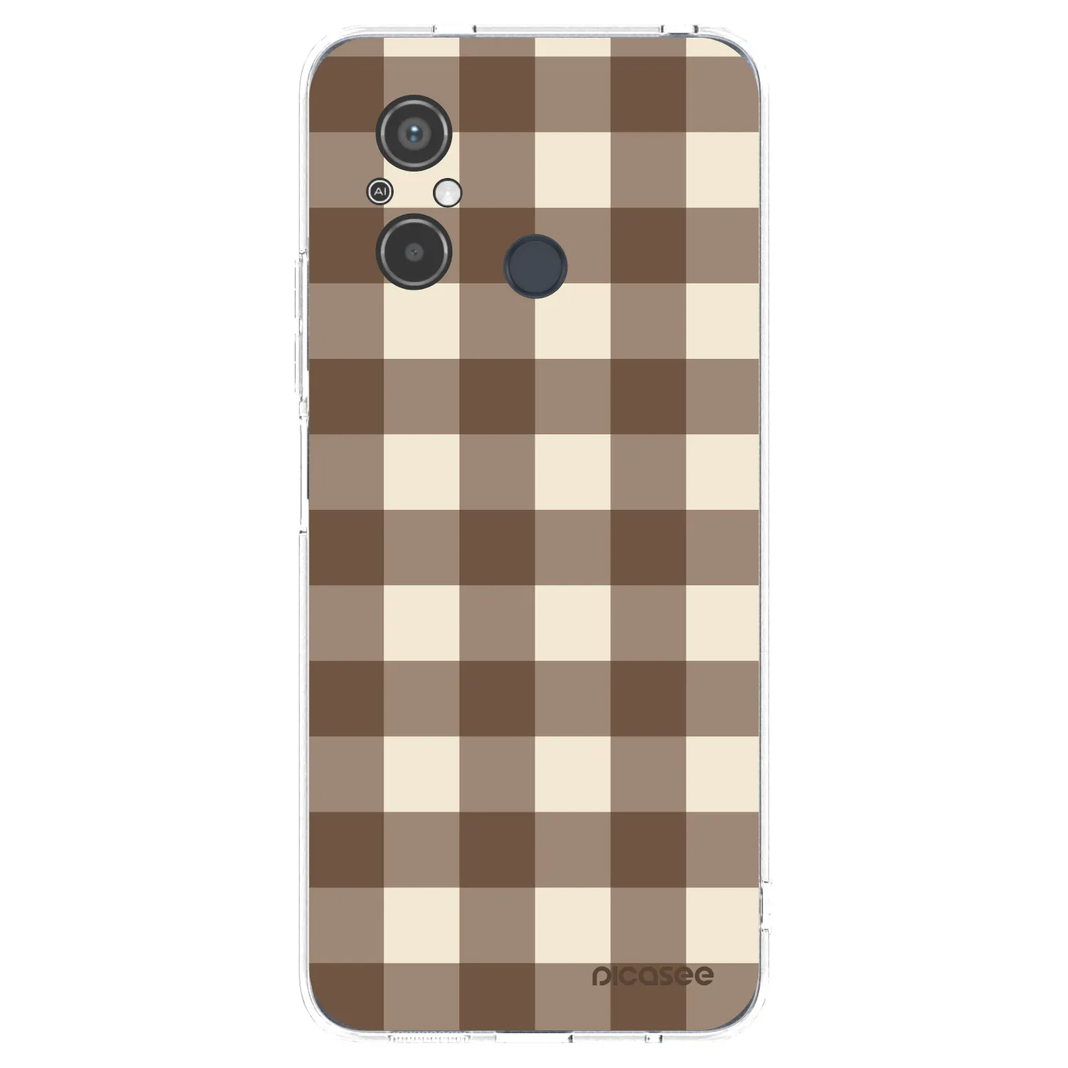 Picasee διαφανής θήκη σιλικόνης Xiaomi Redmi 12C - Brown grid
