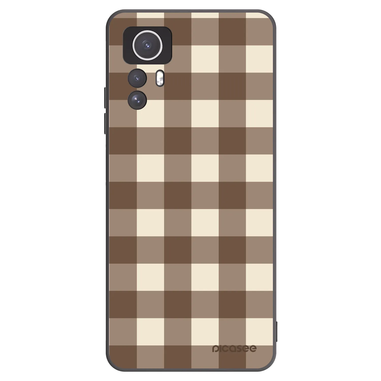 Picasee Μαύρη θήκη σιλικόνης για Xiaomi Redmi Note 12S - Brown grid