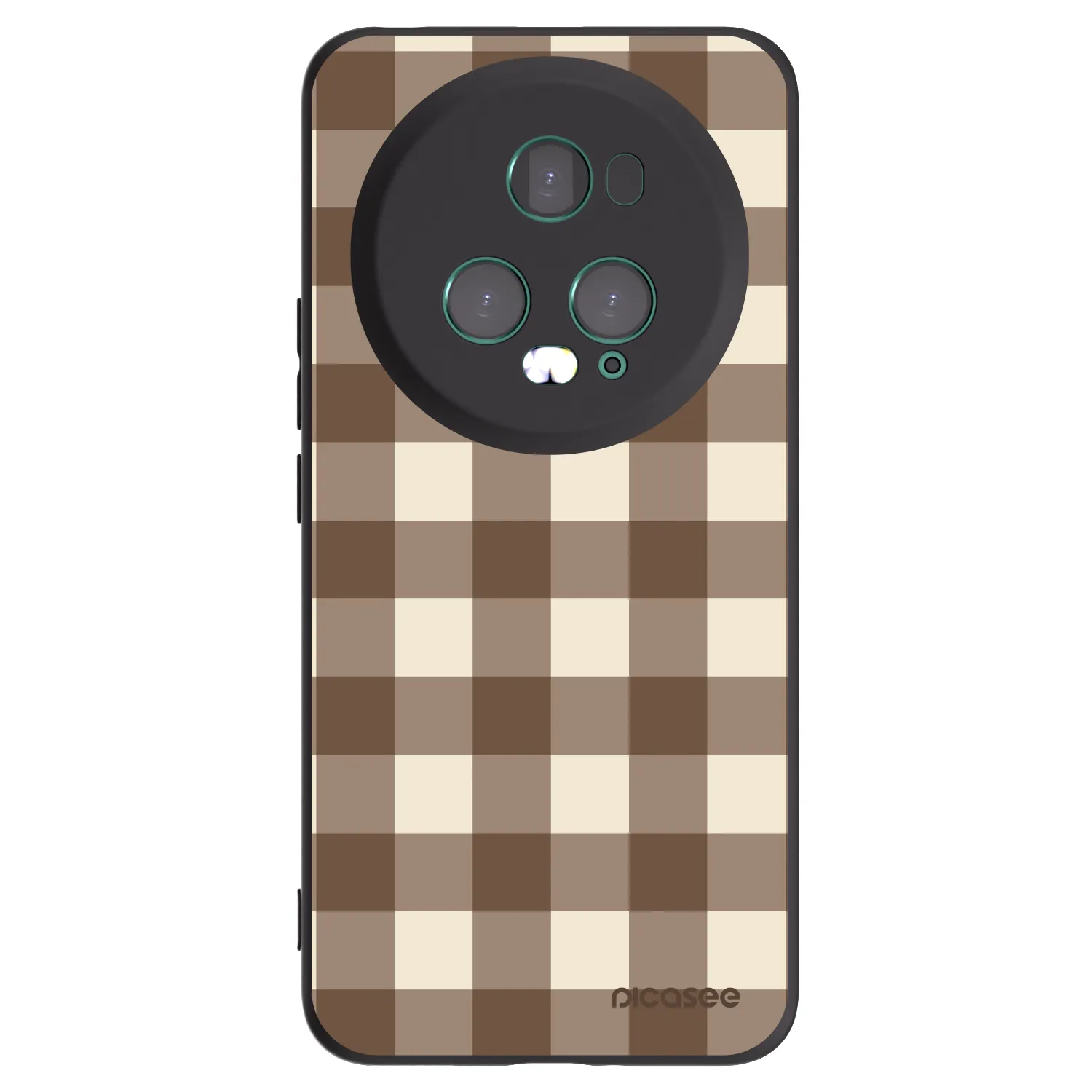Picasee Μαύρη θήκη σιλικόνης για Honor Magic5 Pro - Brown grid