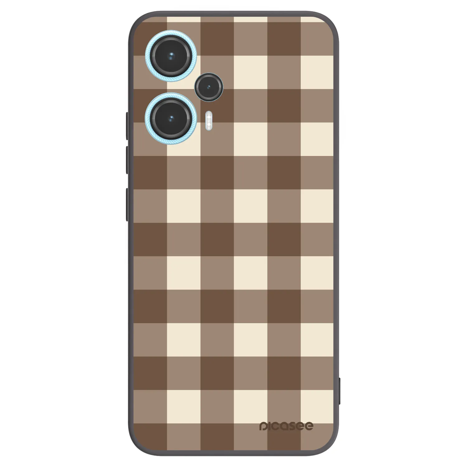 Picasee Μαύρη θήκη σιλικόνης για Xiaomi Poco F5 - Brown grid