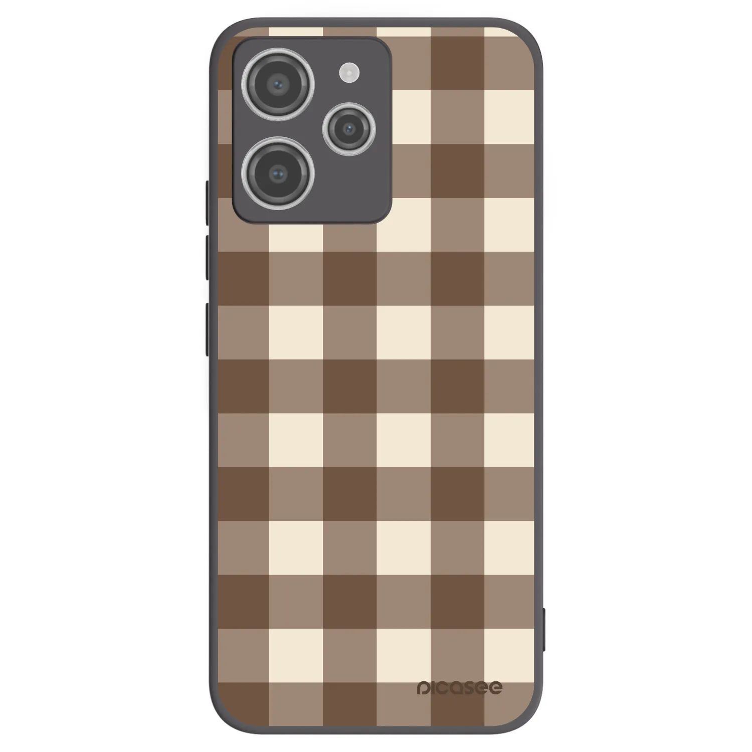Picasee Μαύρη θήκη σιλικόνης για Xiaomi Redmi 12 4G - Brown grid