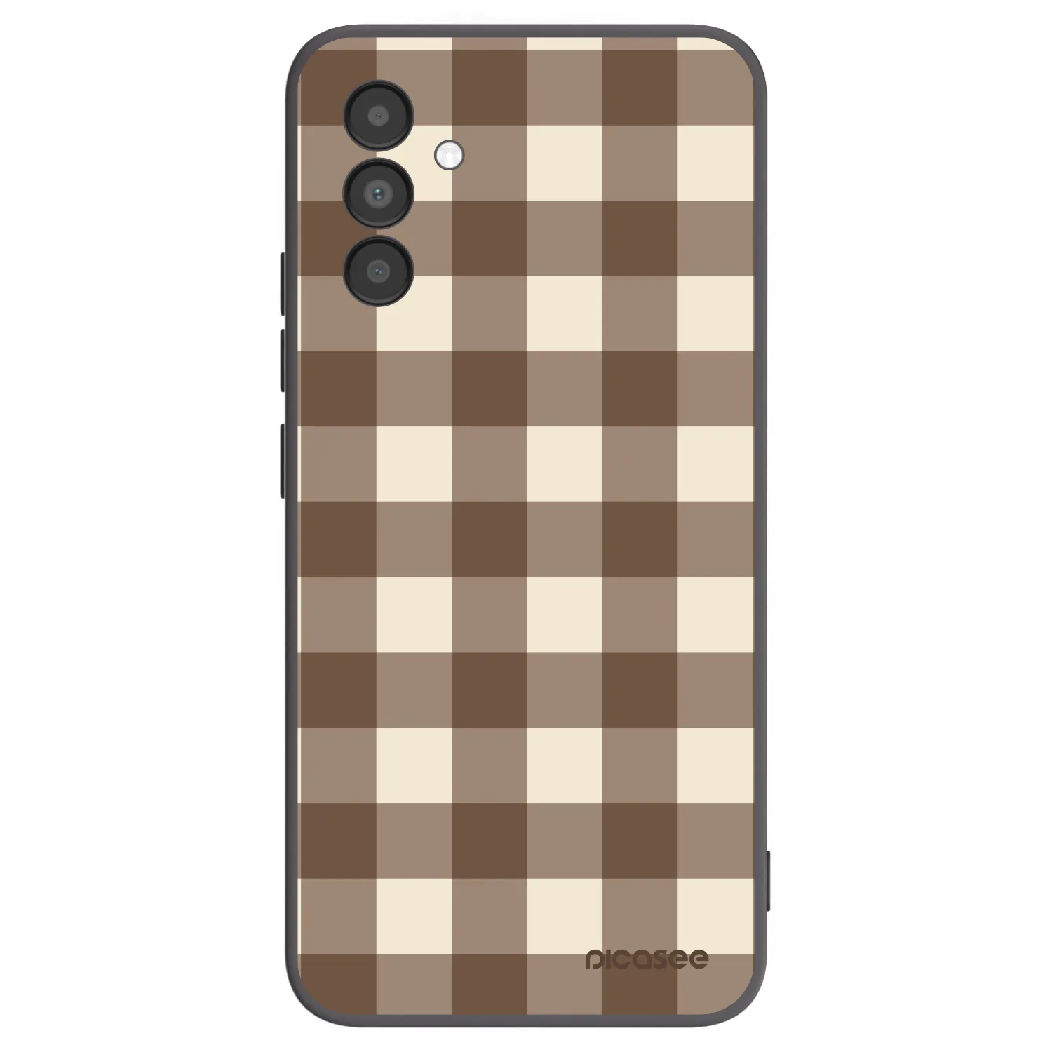 Picasee Μαύρη θήκη σιλικόνης για Samsung Galaxy A04s A047F - Brown grid