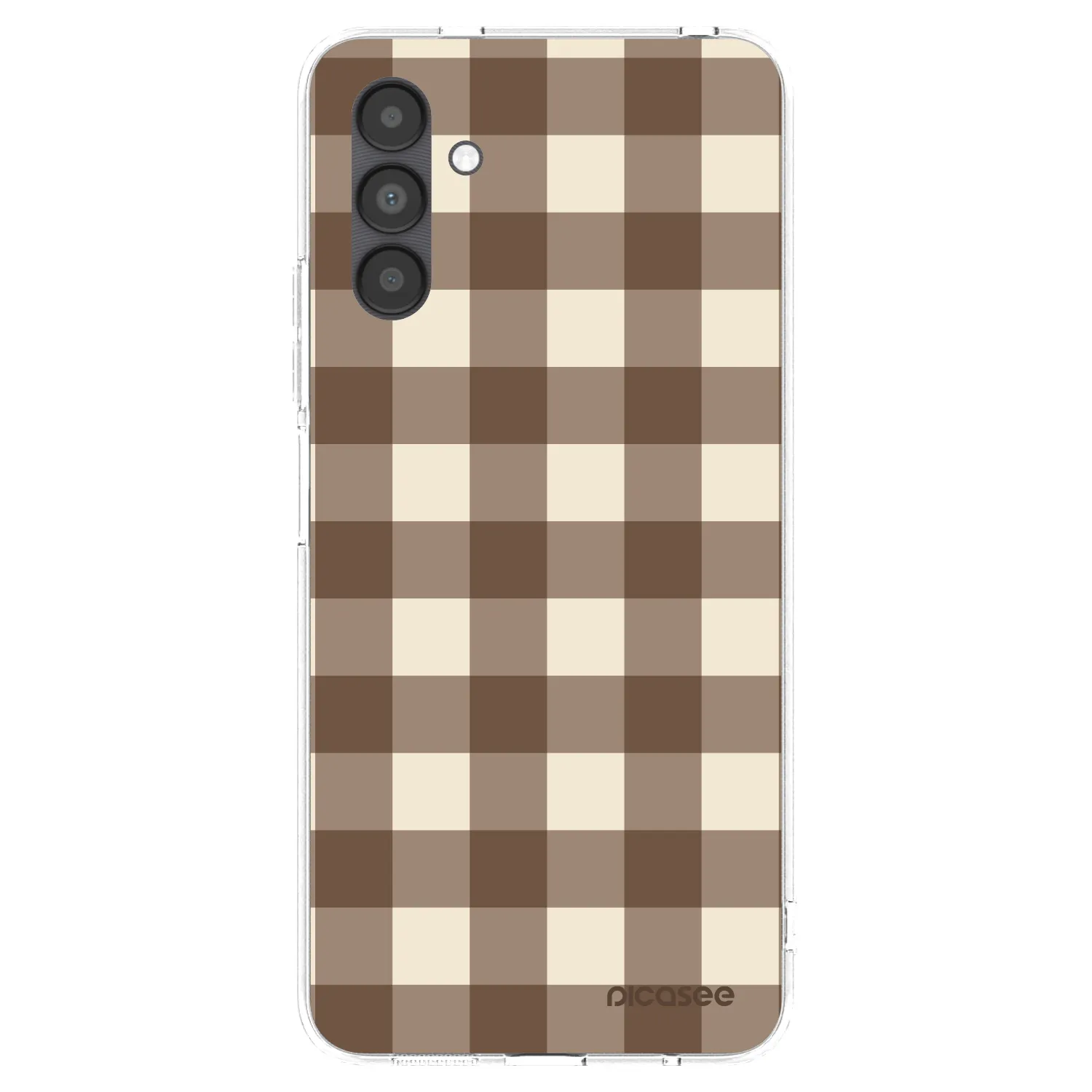 Picasee διαφανής θήκη σιλικόνης Samsung Galaxy A04s A047F - Brown grid
