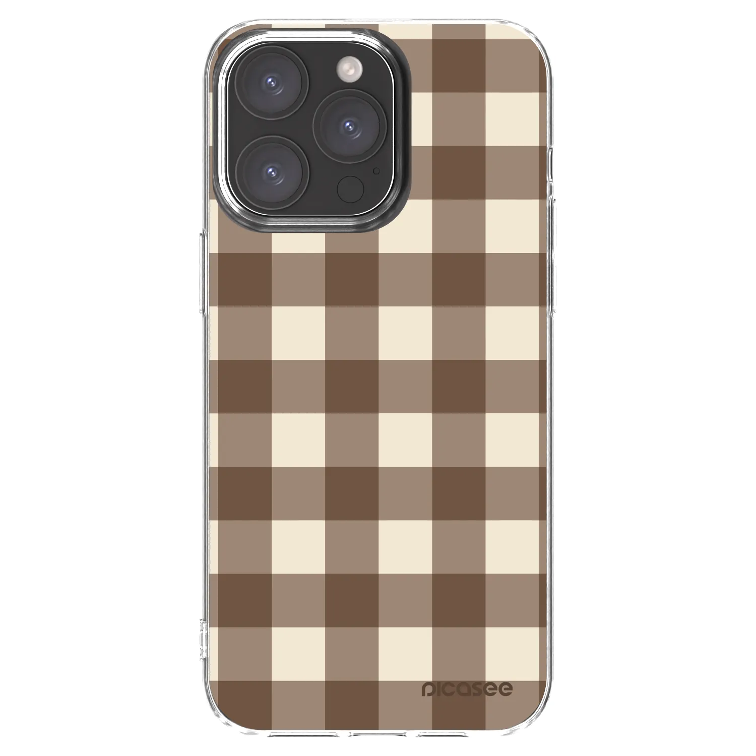 Picasee διαφανής θήκη σιλικόνης Apple iPhone 15 Pro Max - Brown grid